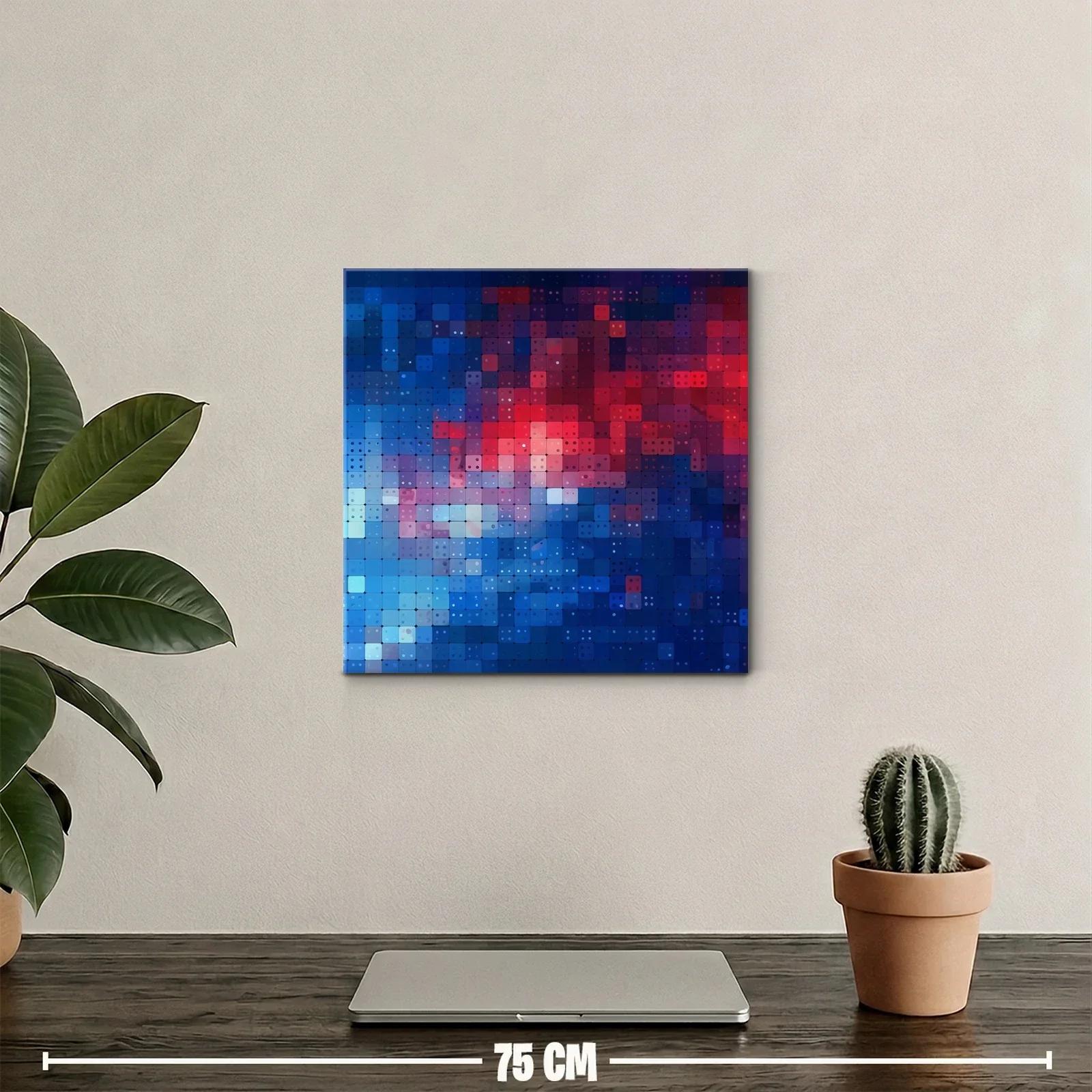 Composición abstracta en tonos azules y rojos vibrantes — miniatura 2