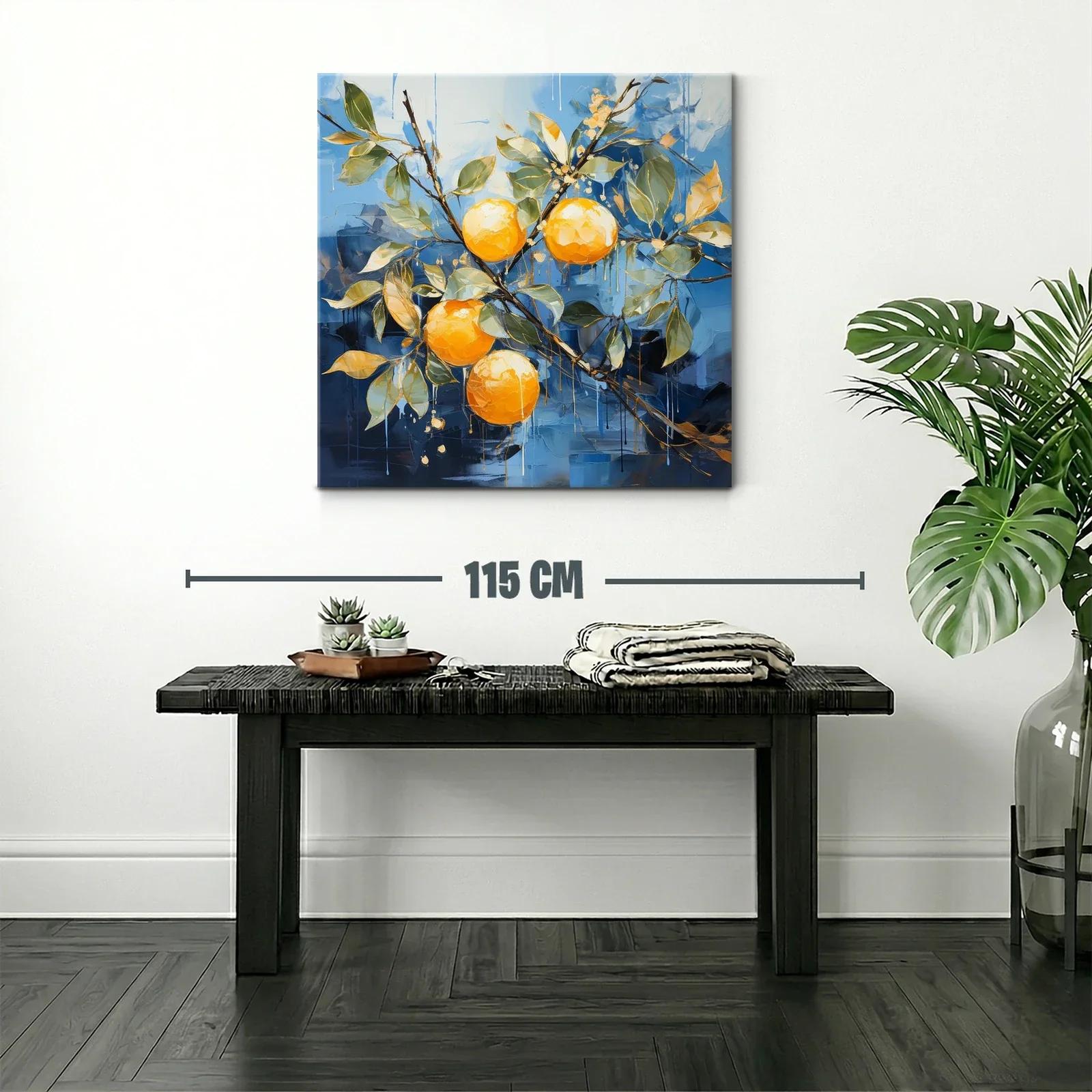 Naranjas vibrantes sobre fondo azul intenso — miniatura 2