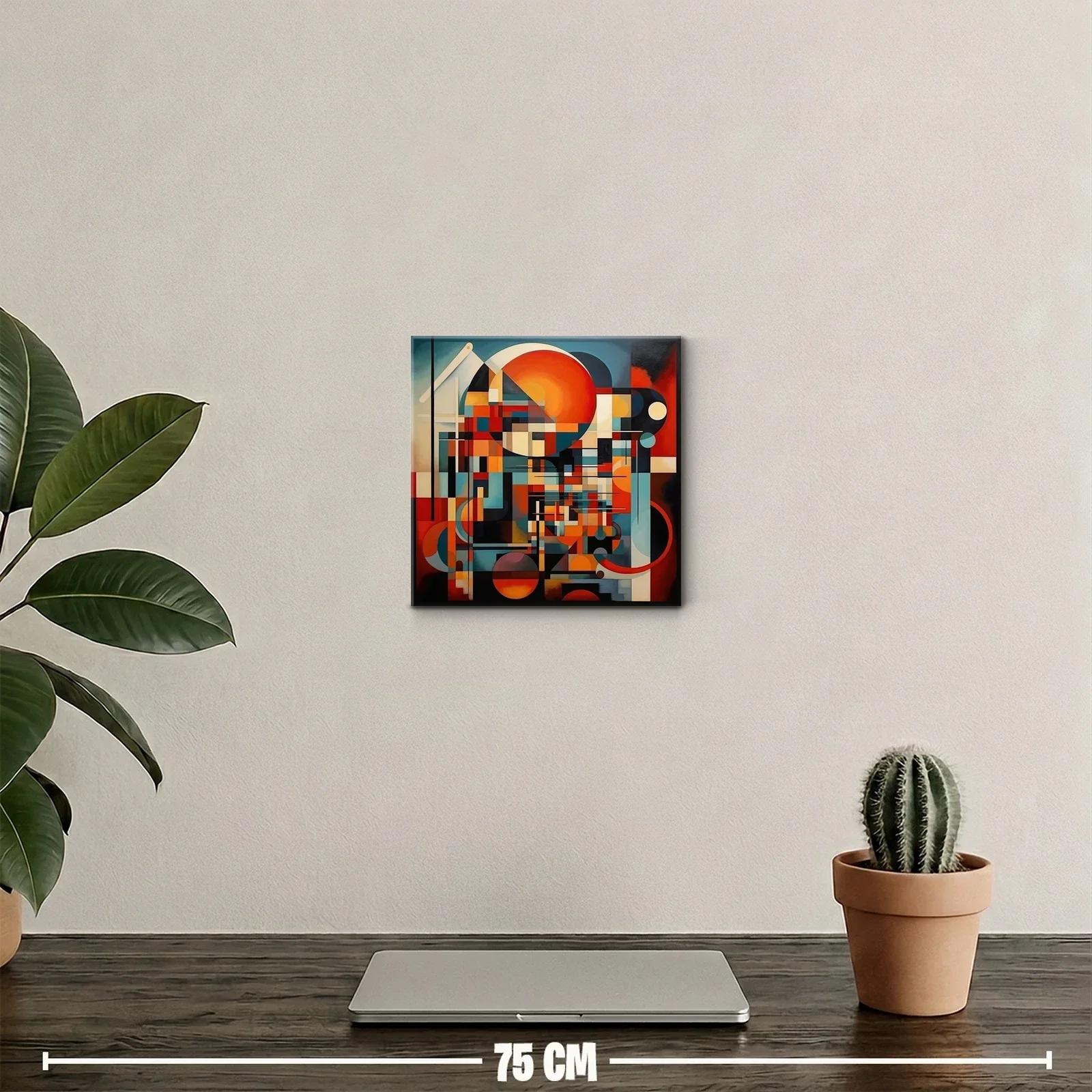 Composición abstracta vibrante con círculos y líneas geométricas — miniatura 2