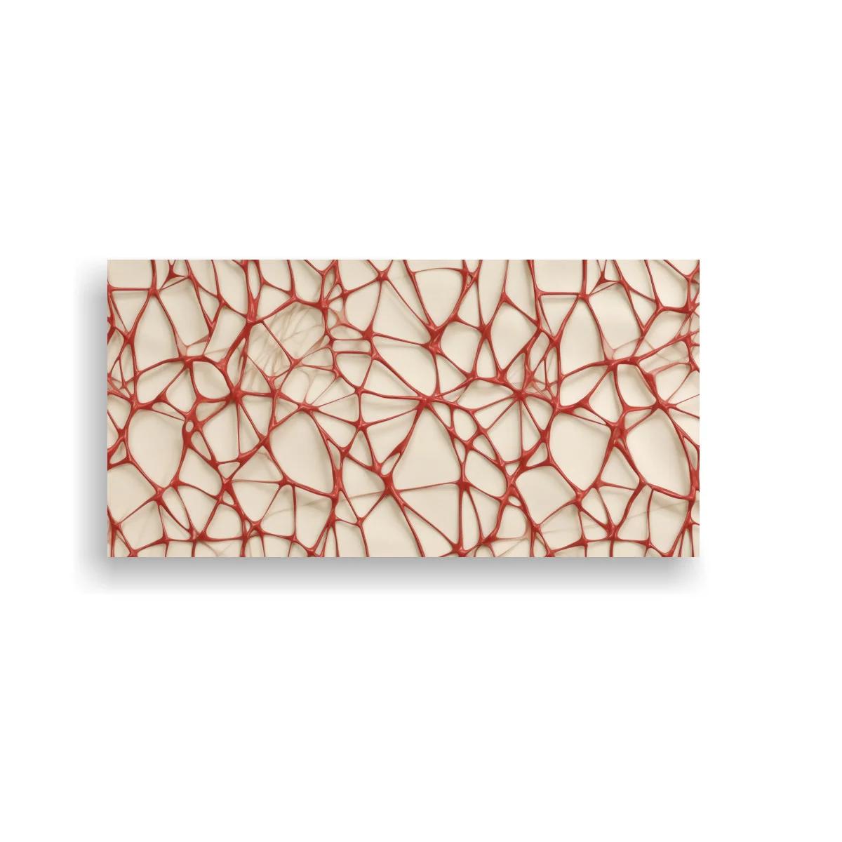 Cuadro red de líneas rojas sobre fondo crema — imagen principal