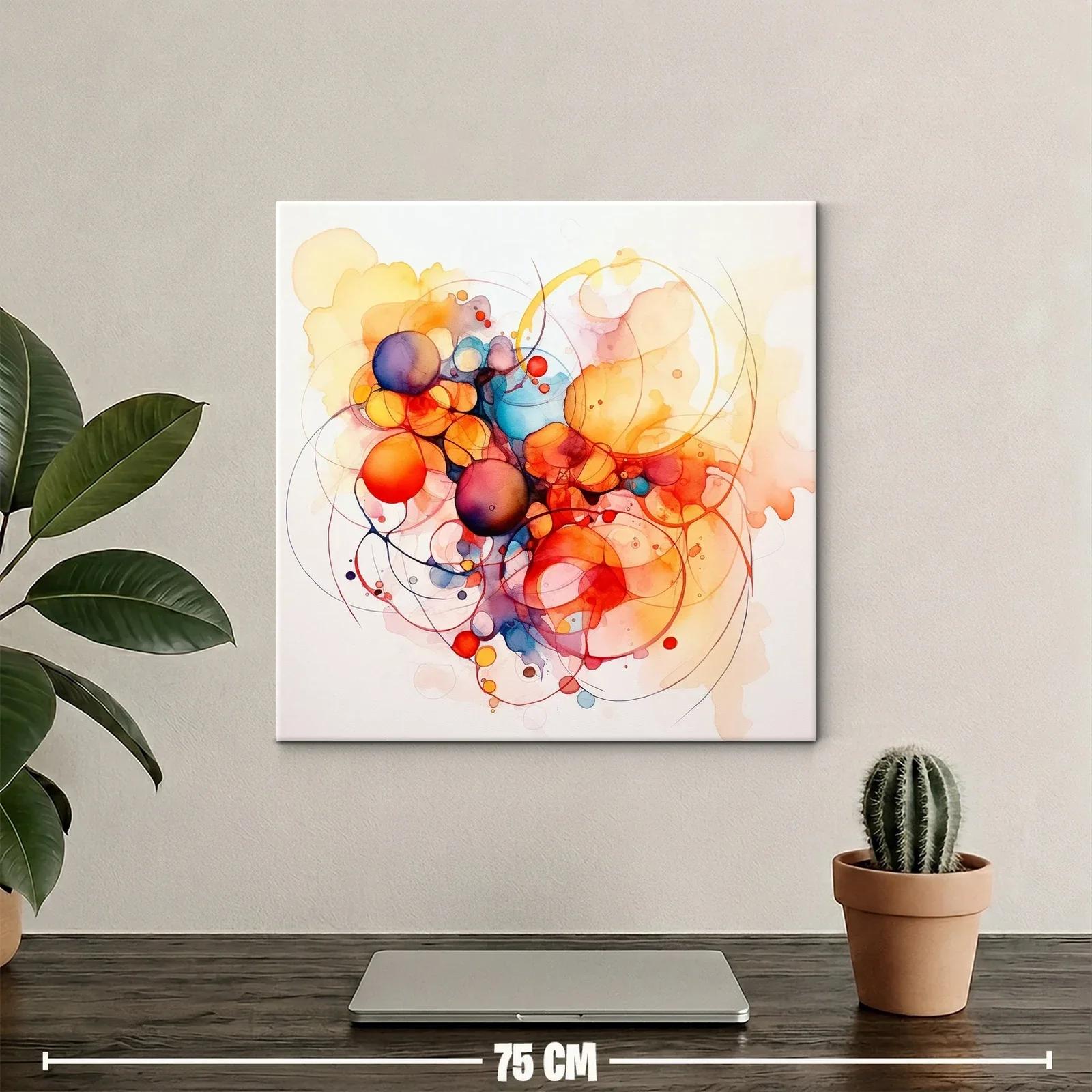 Composición abstracta con esferas en tonos cálidos y fríos — miniatura 2