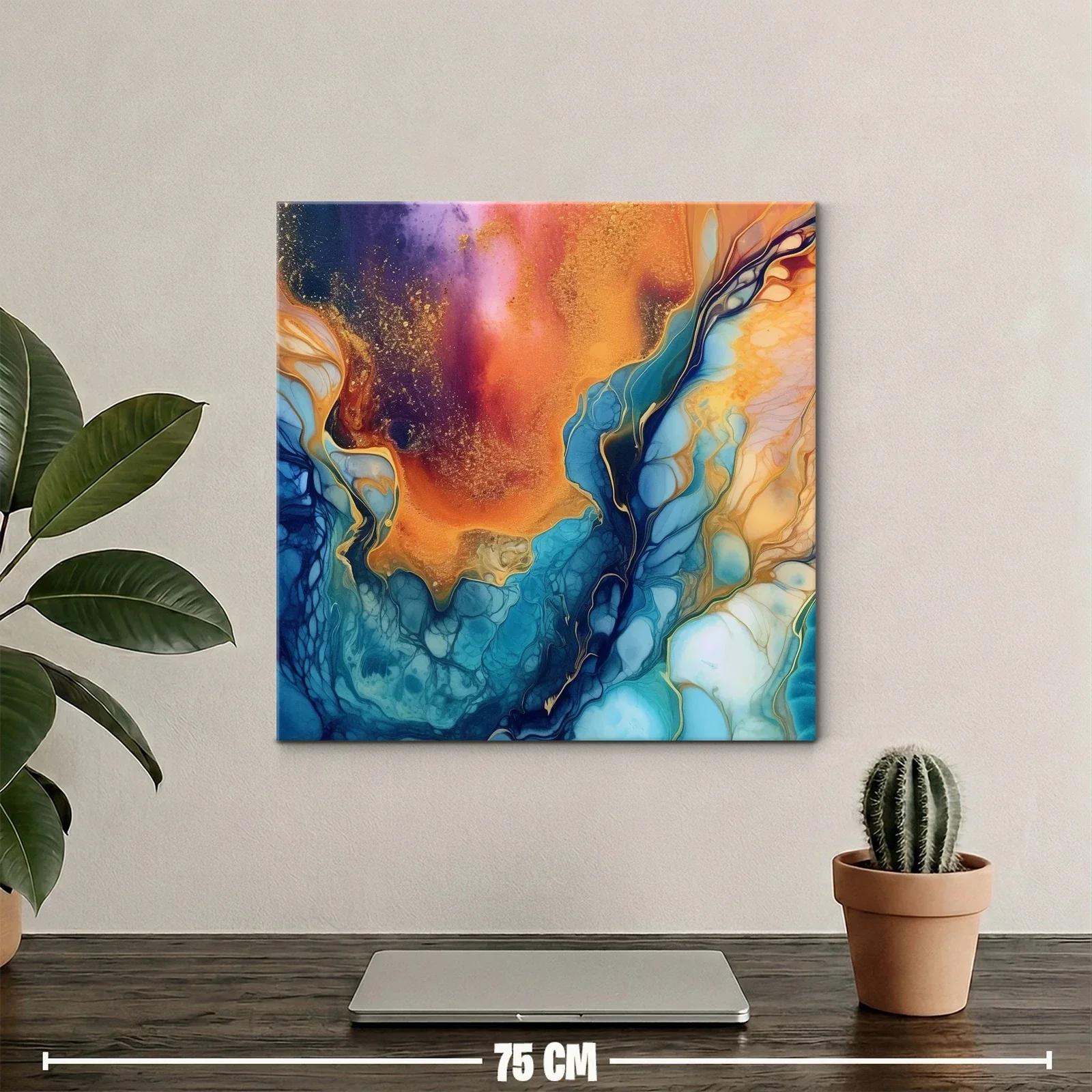 Composición abstracta con vibrantes tonos cálidos y fríos — miniatura 2