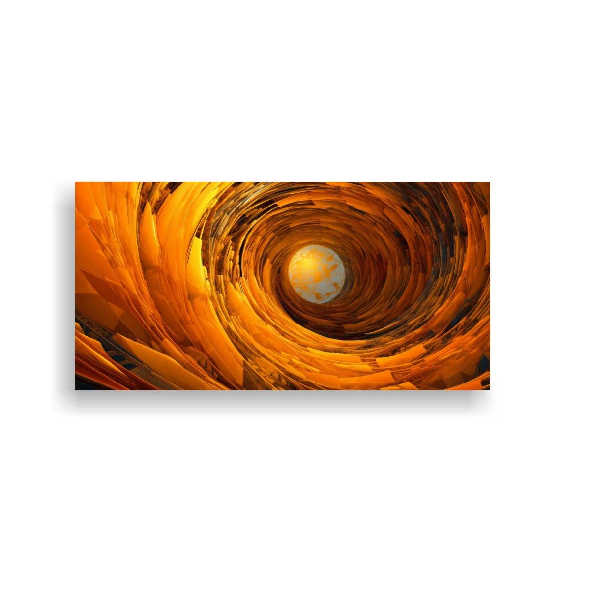 Cuadro túnel en espiral dorado con abertura luminosa — imagen principal