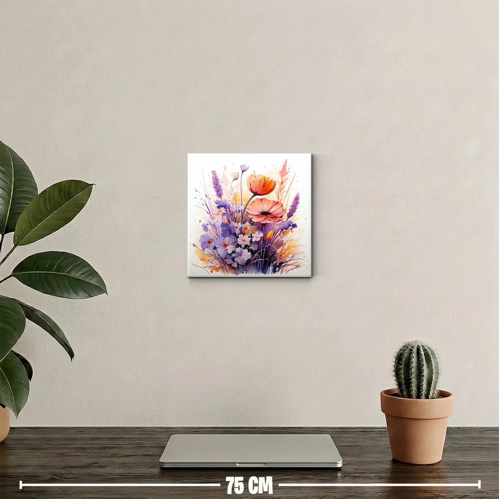 Cuadro floral moderno con tonos suaves y vibrantes — miniatura 2