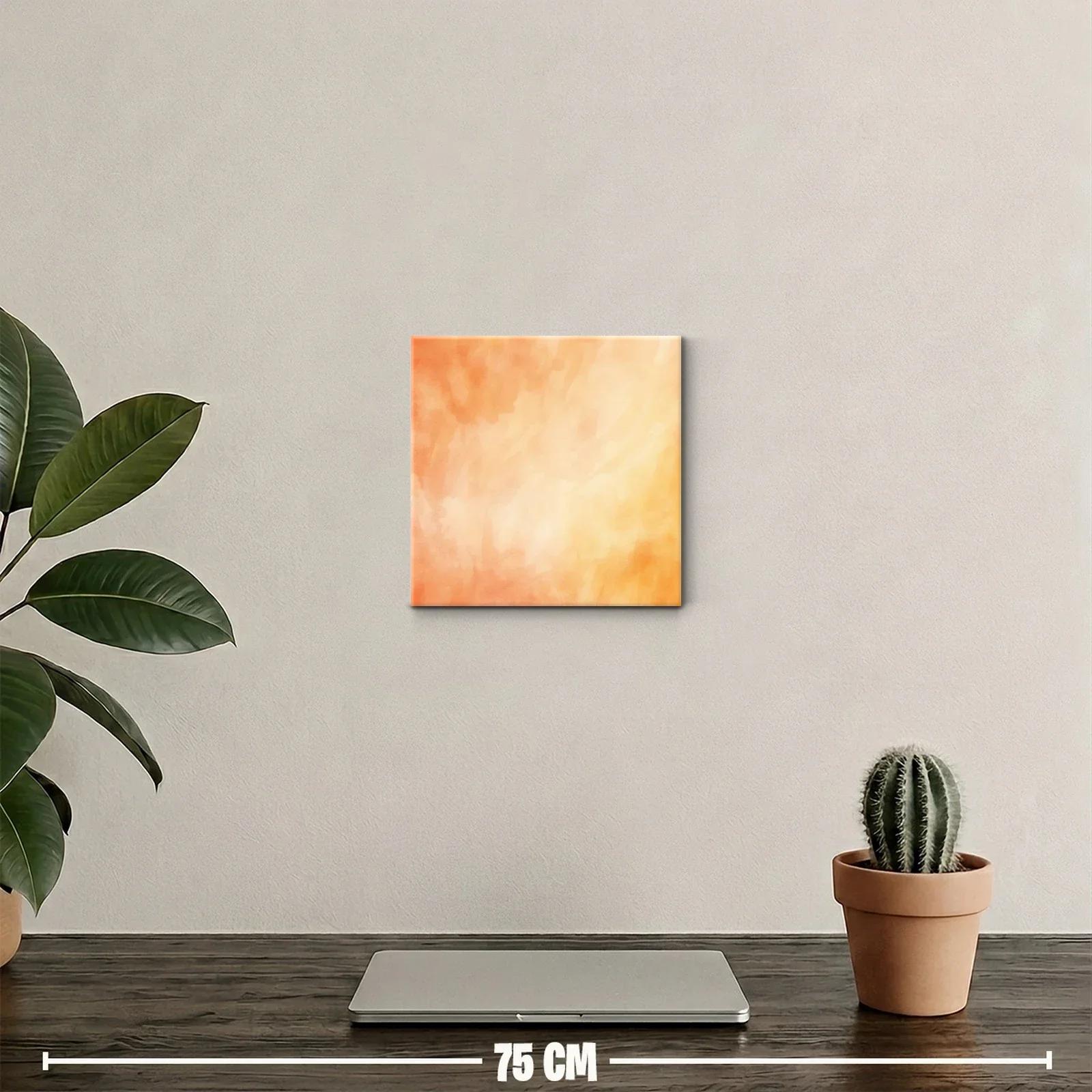 Cuadro abstracto en tonos cálidos naranja y beige — miniatura 2