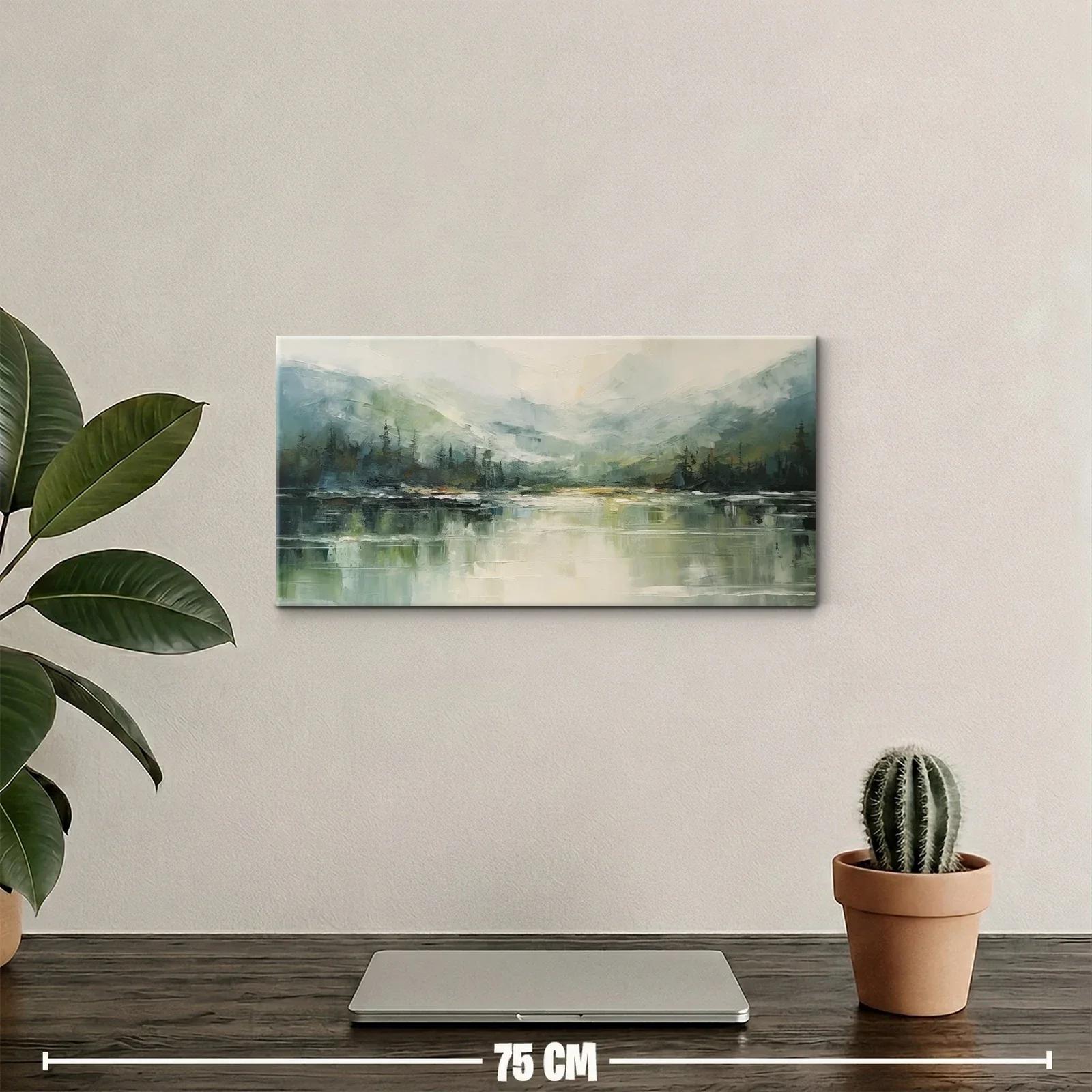 Cuadro lago de montaña con reflejos verticales — miniatura 2