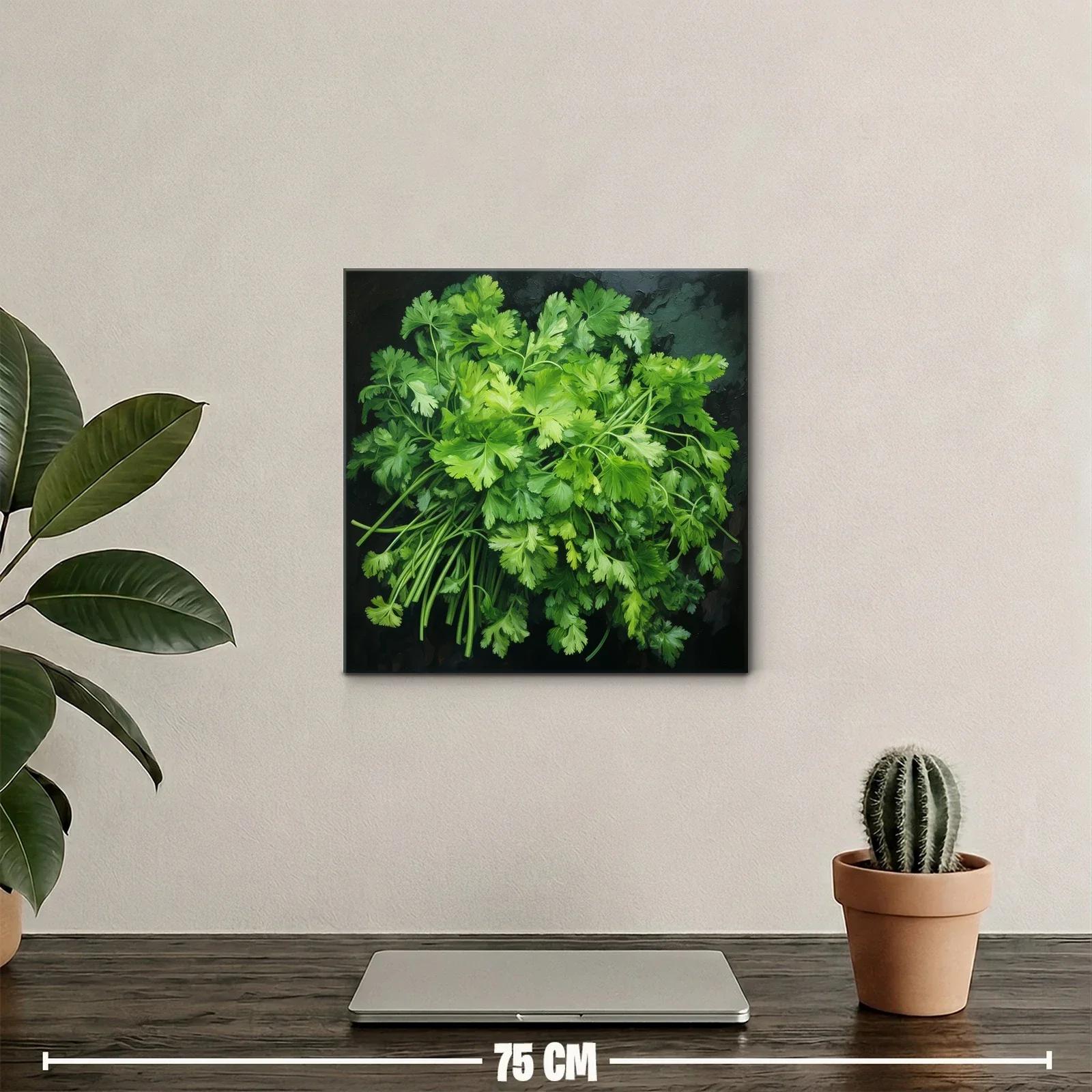 Cuadro con ramo de hojas verdes frescas y naturales — miniatura 2