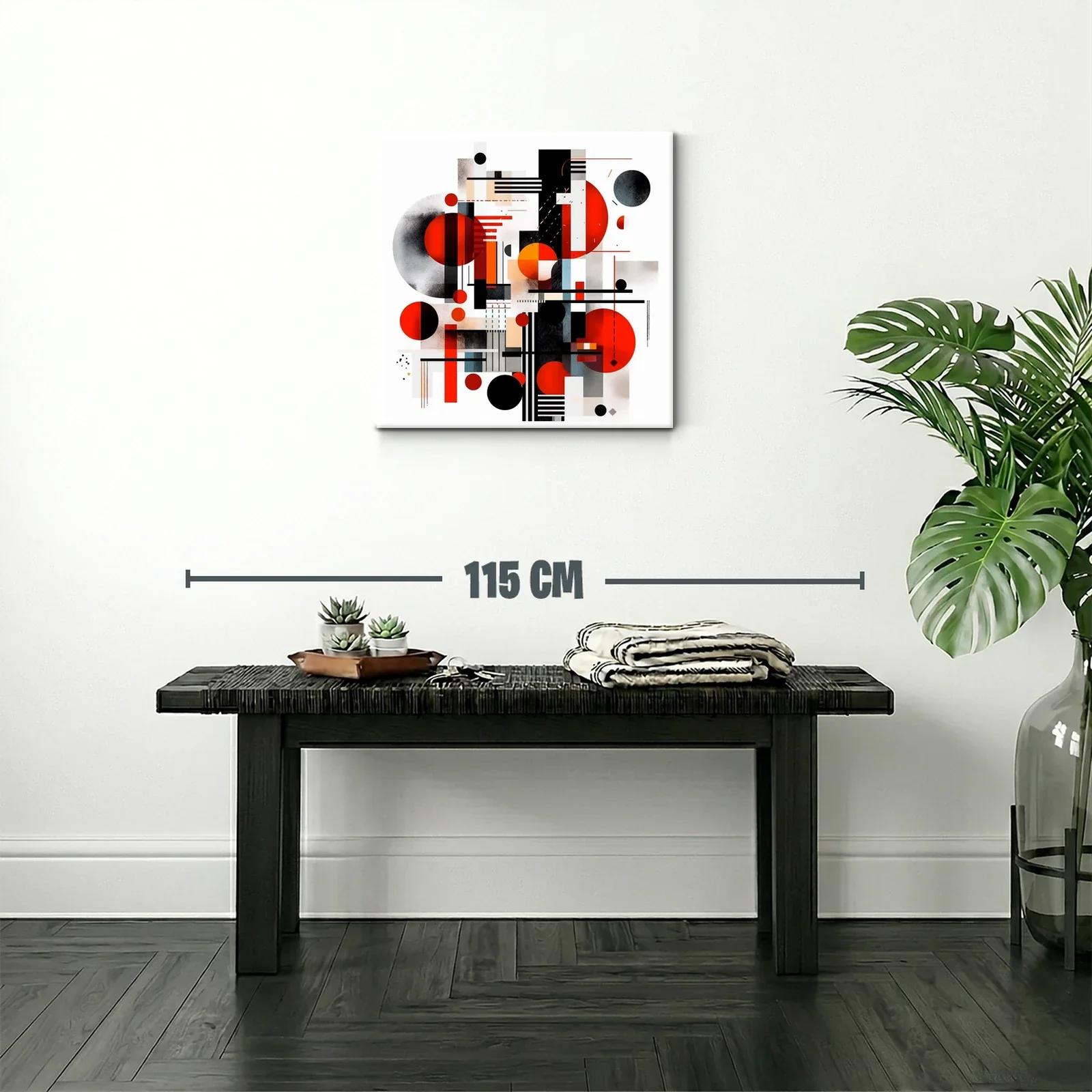 Composición abstracta con formas geométricas en rojo y negro — miniatura 2