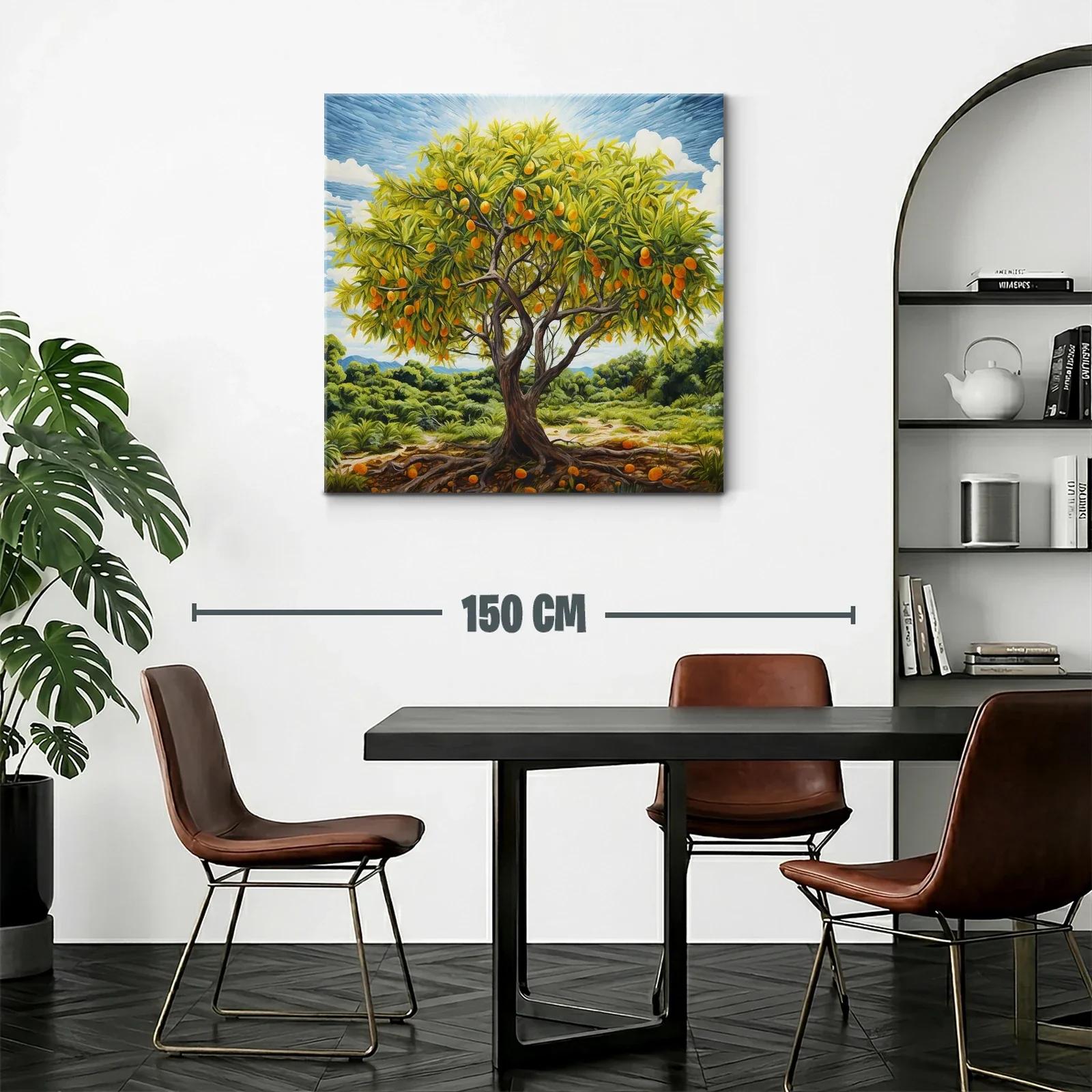 Árbol frutal con naranjas bajo un cielo azul vibrante — miniatura 2