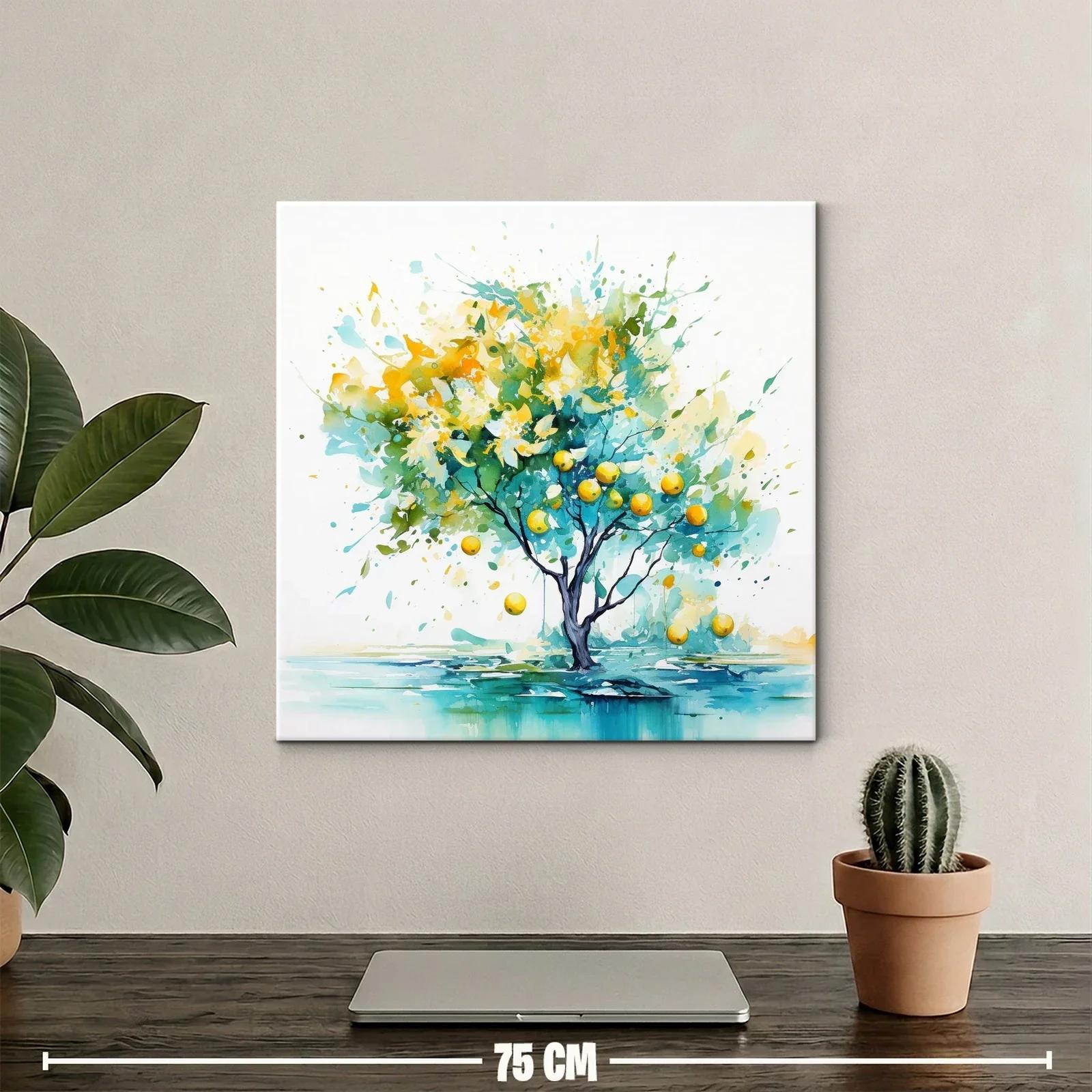 Árbol encantado con frutos en vibrantes tonos azules y amarillos — miniatura 2
