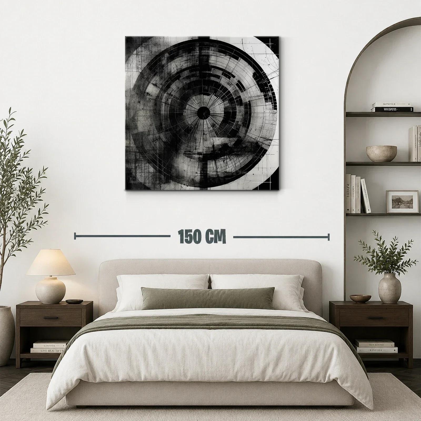 Diseño abstracto en círculos con tonos negros y grises — miniatura 3