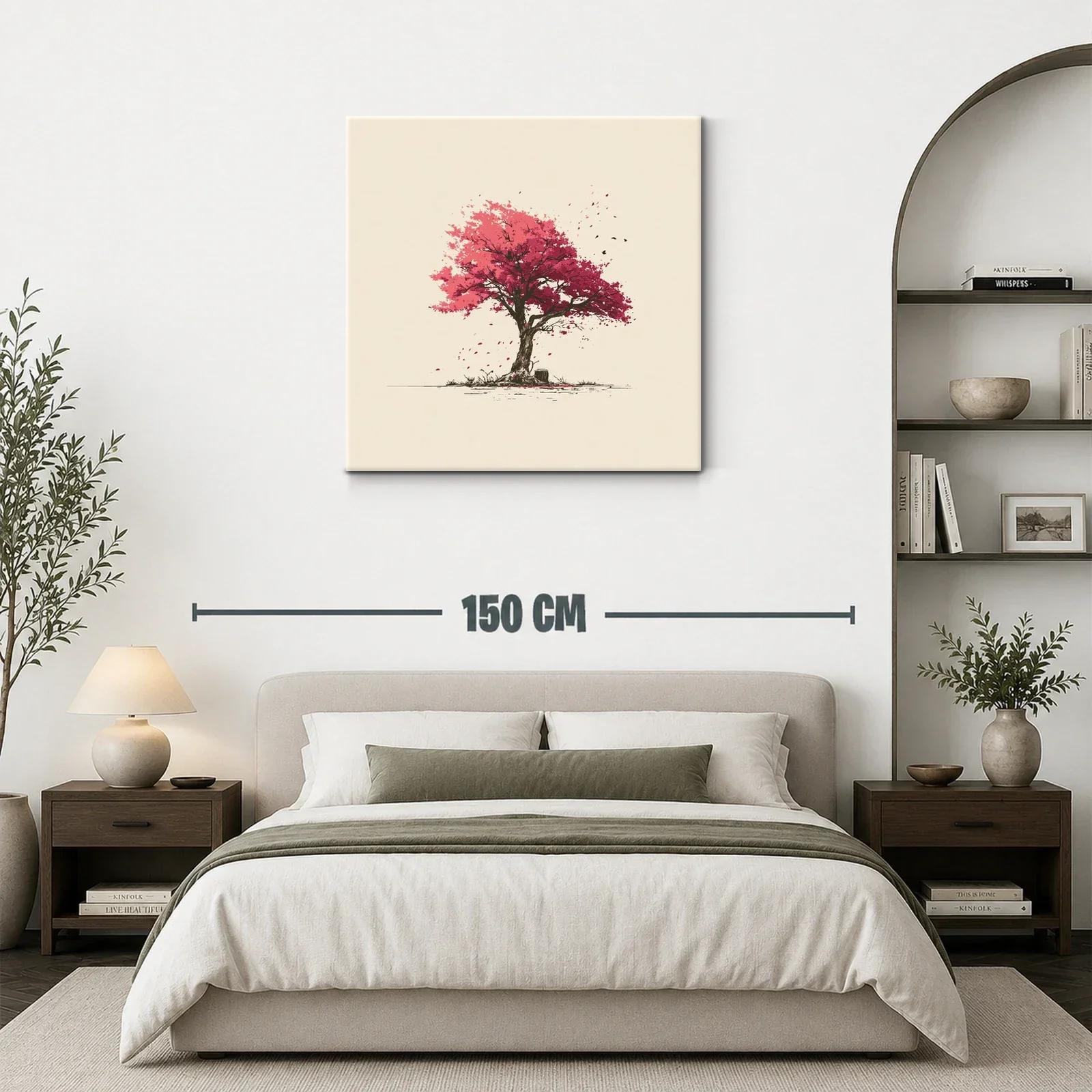 Árbol en tonos rojos con hojas desprendiéndose — miniatura 3