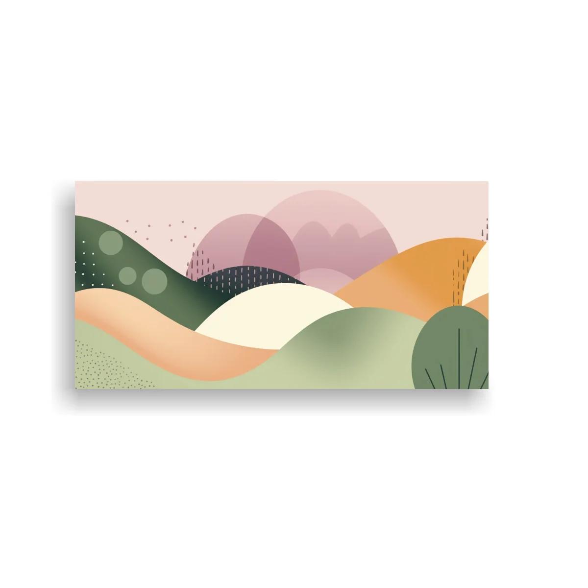 Cuadro paisaje abstracto de colinas con semicírculos — imagen principal