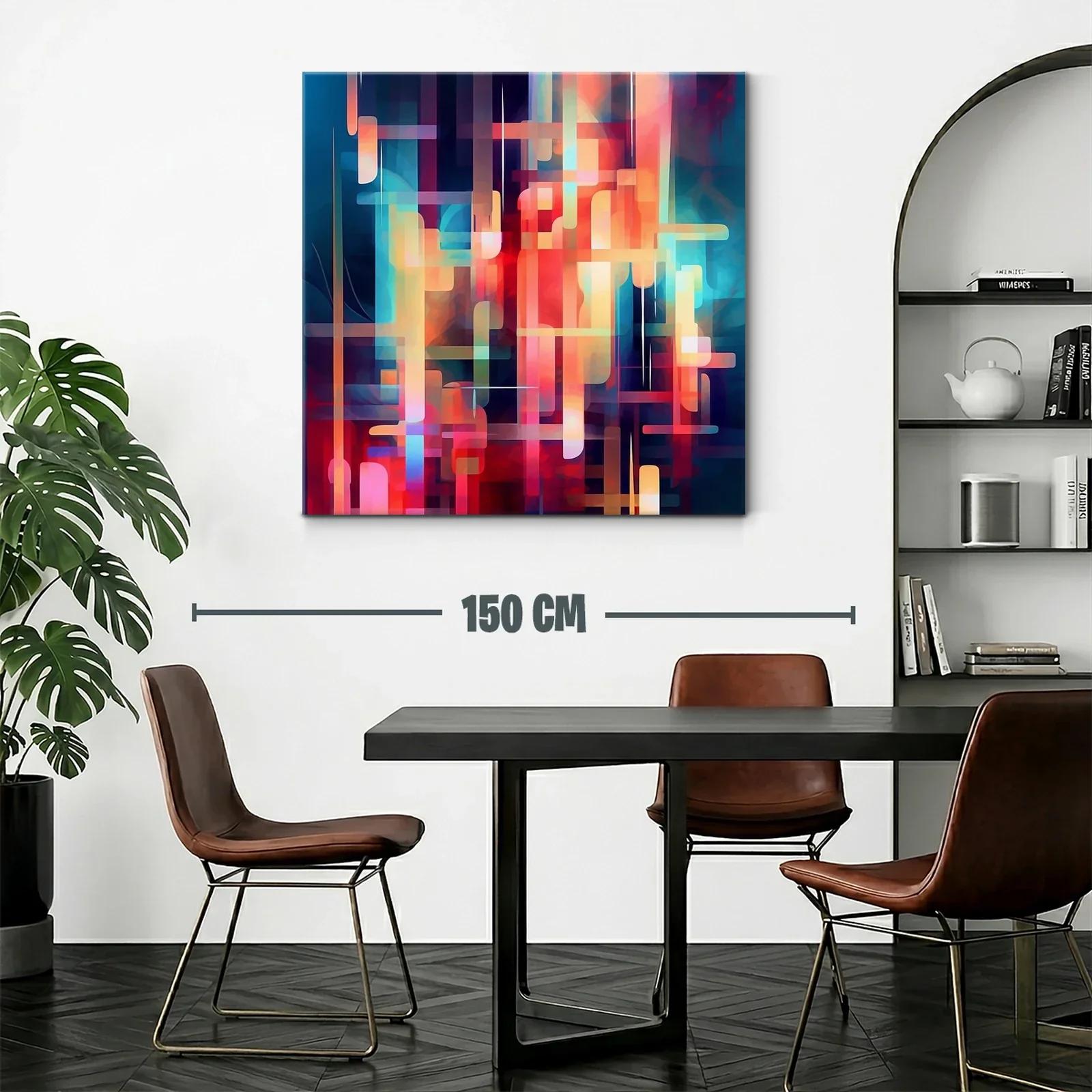 Composición abstracta vibrante con tonos cálidos y fríos — miniatura 2