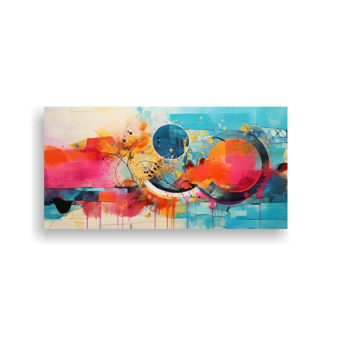 Cuadro composición abstracta con círculos y goteos de pintura — imagen principal