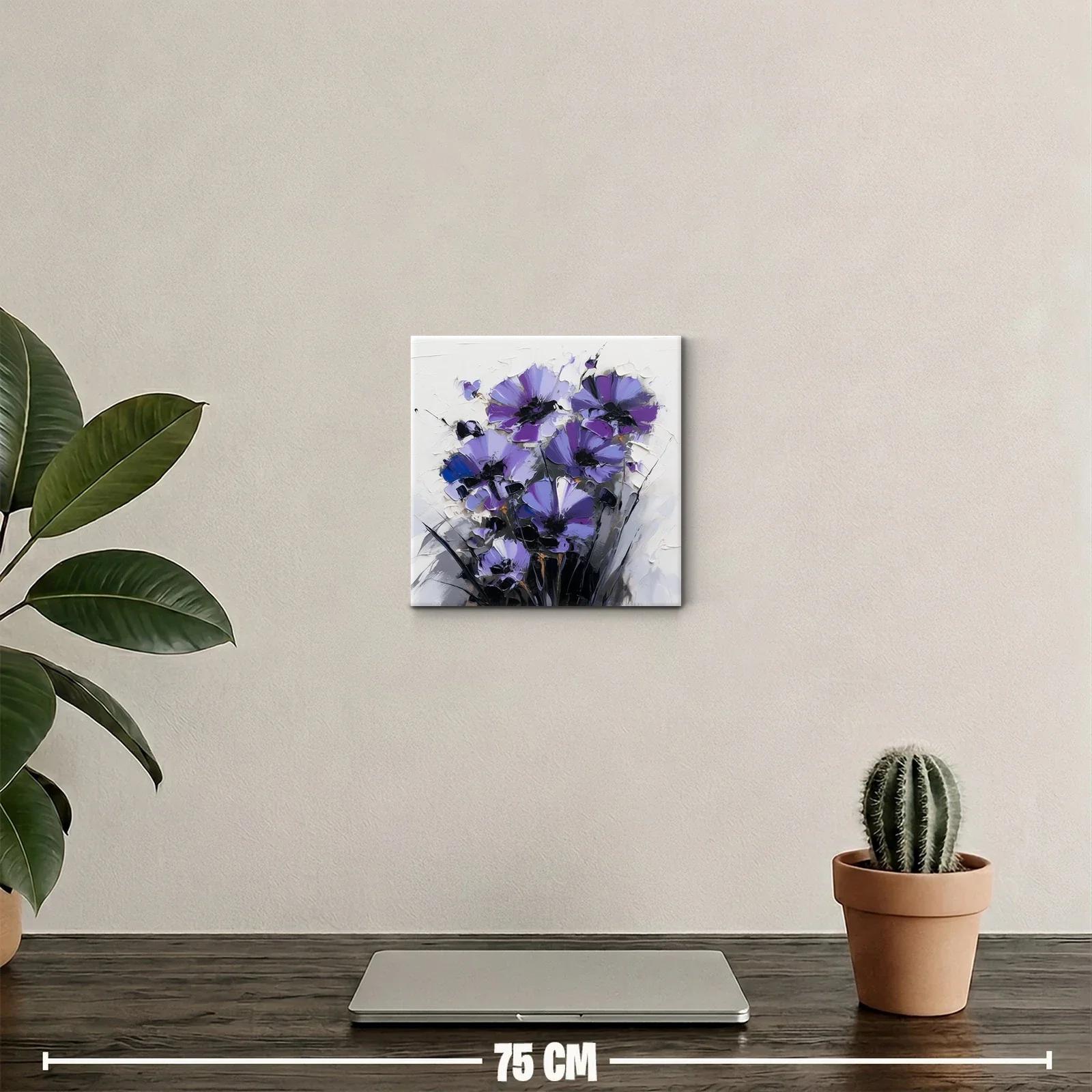 Ramo vibrante de flores moradas con pinceladas expresivas — miniatura 2