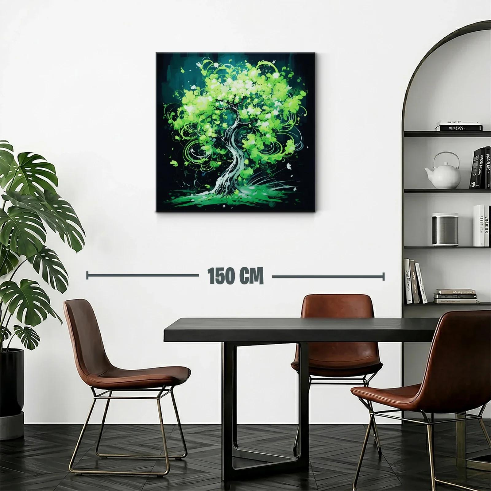 Árbol en movimiento de vibrantes tonos verdes — miniatura 2