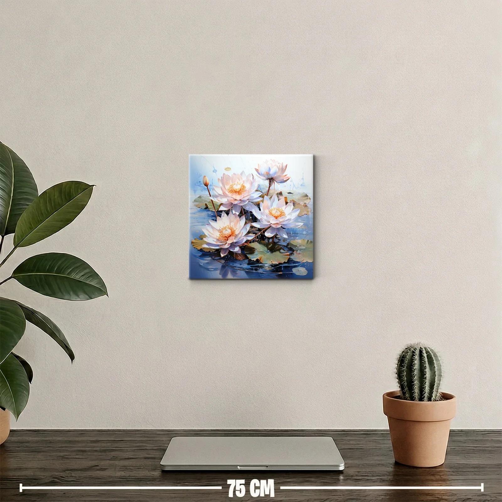 Flores de Loto en Agua con Tonos Suaves y Detallados — miniatura 2