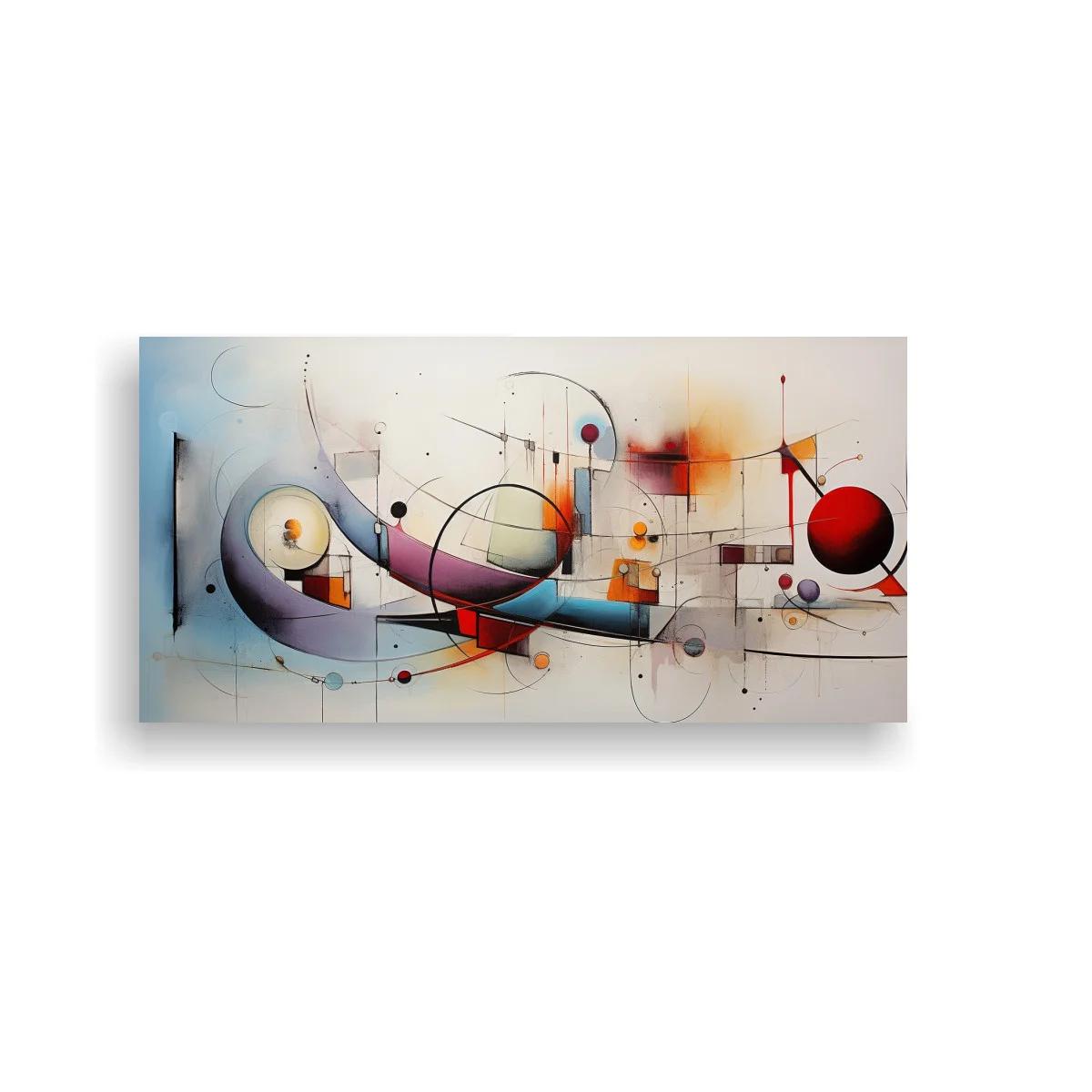 Cuadro composición geométrica abstracta con esfera roja — imagen principal