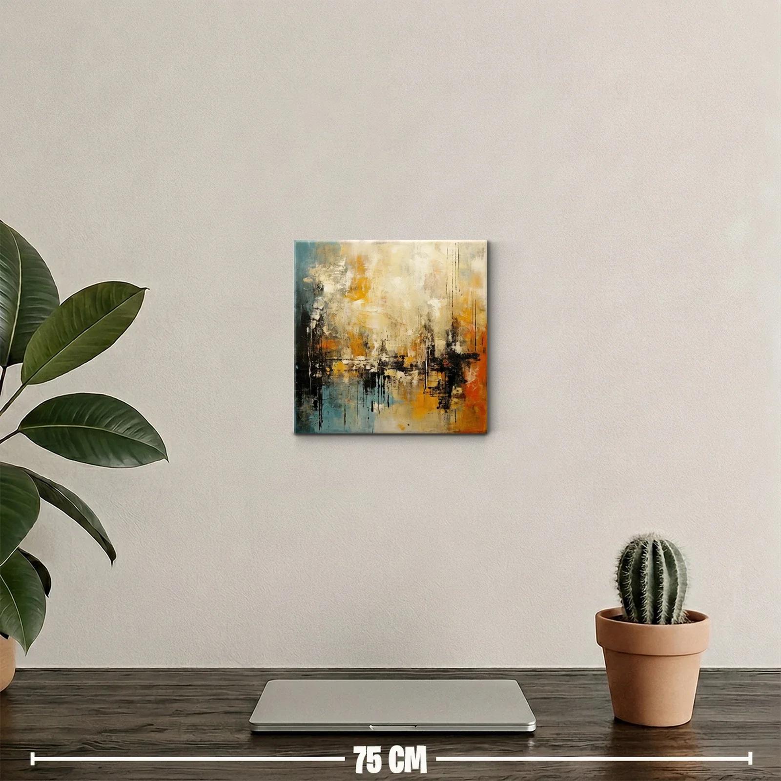 Composición Abstracta en Tonos Cálidos y Fríos — miniatura 2