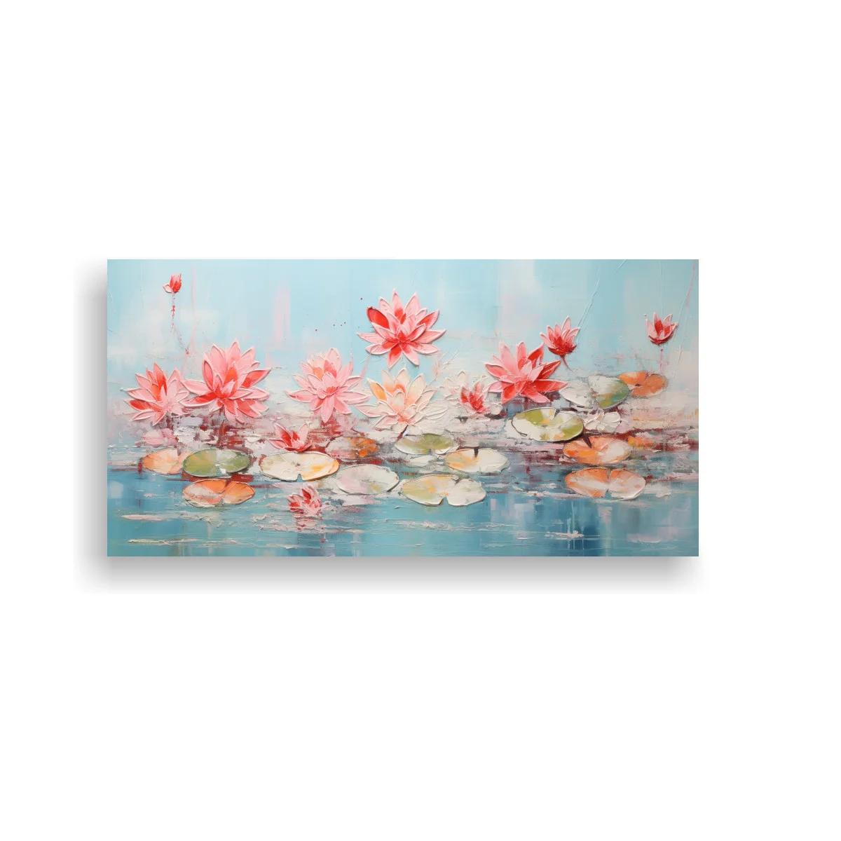 Cuadro nenúfares rosados en agua tranquila — imagen principal