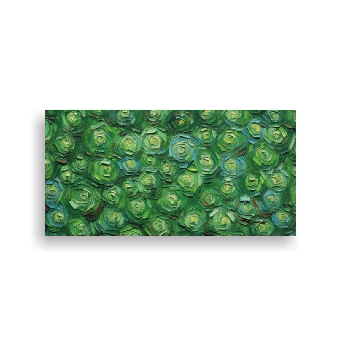 Cuadro rosetas de hojas verdes en patrón horizontal — imagen principal