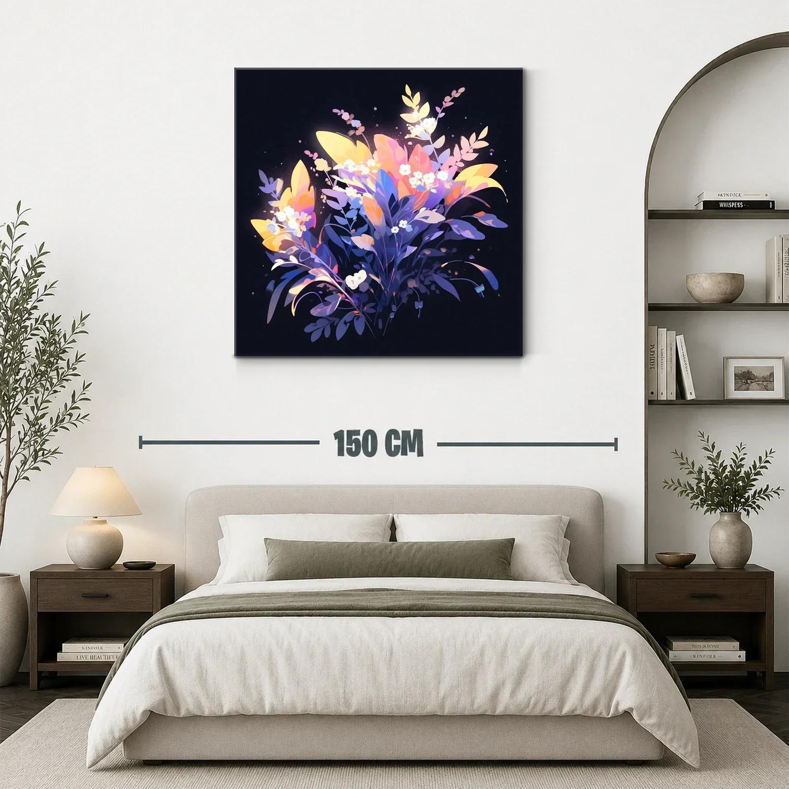Ramo de flores iluminadas con tonos cálidos y fríos — miniatura 3