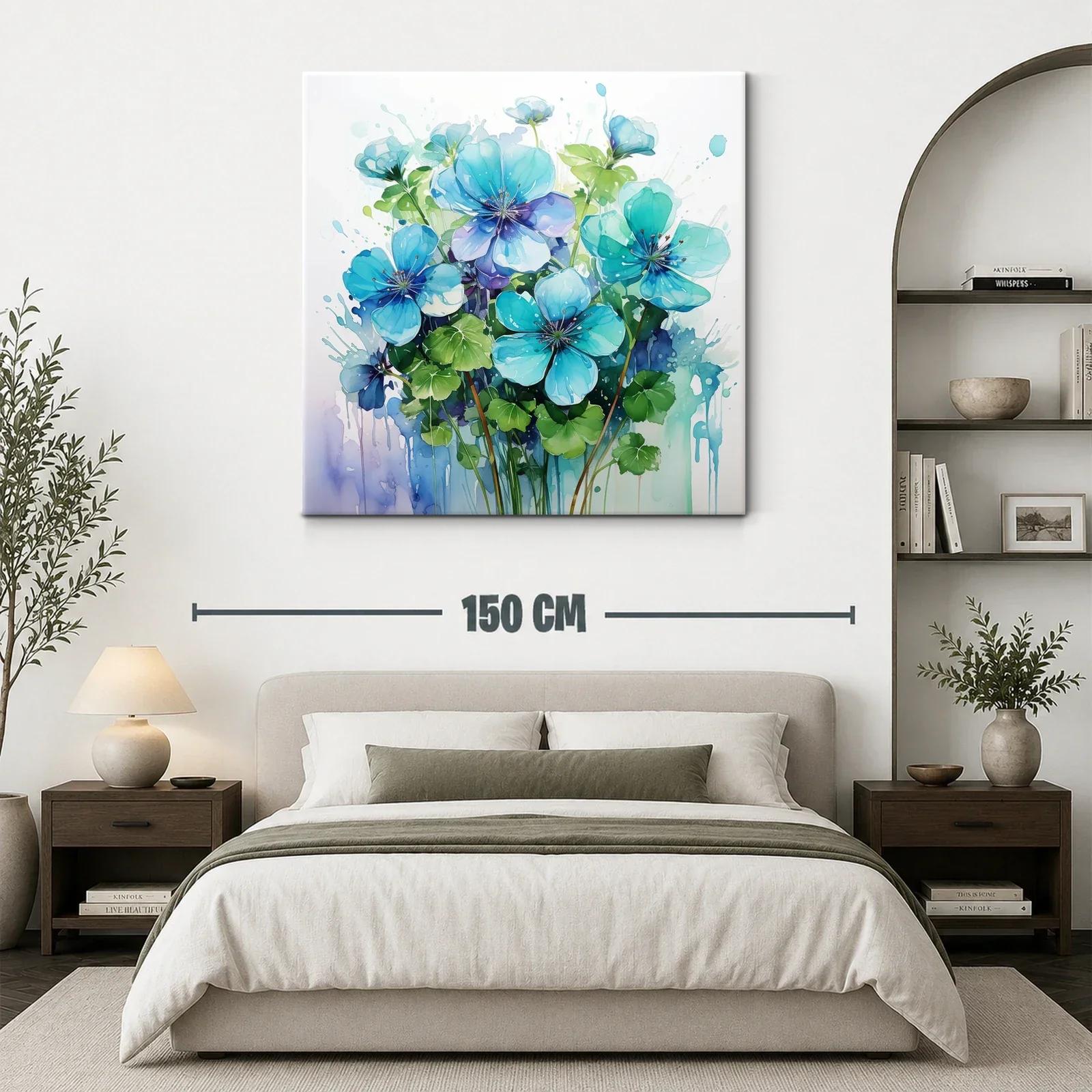 Flores azules vibrantes con hojas verdes frescas — miniatura 3