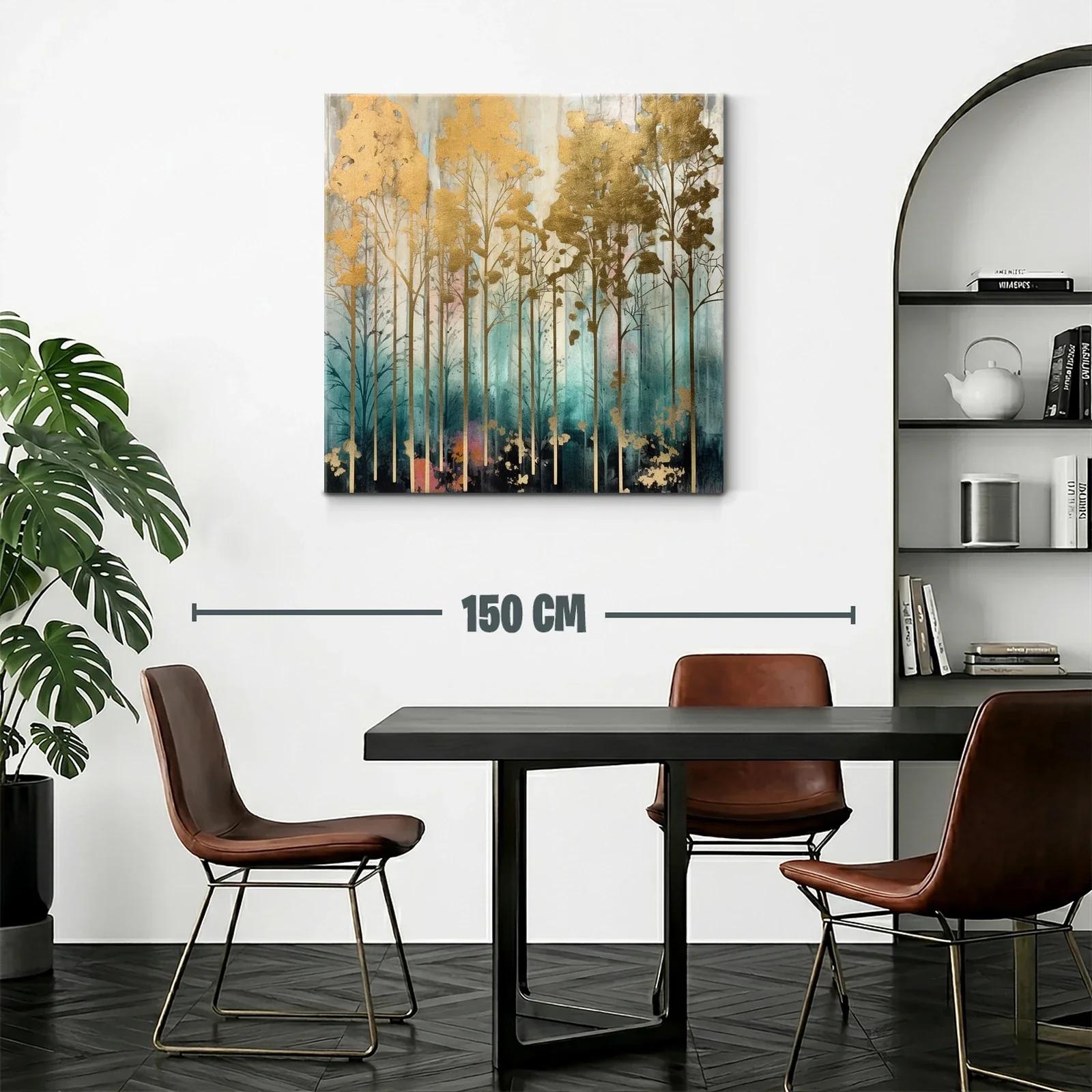 Bosque dorado entre tonalidades azul y rosa pastel — miniatura 2