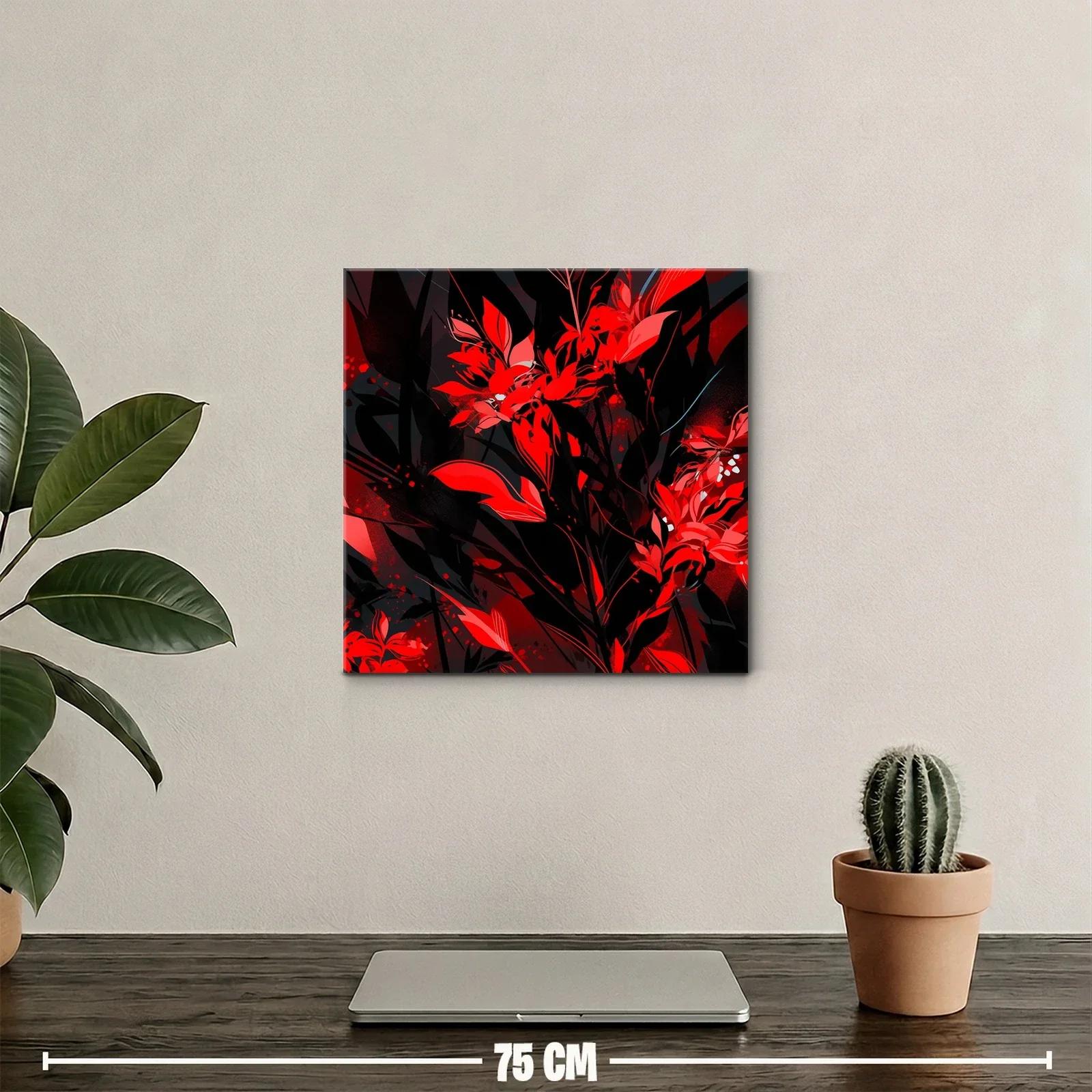 Explosión de Flores Rojas en Contraste Oscuro — miniatura 2