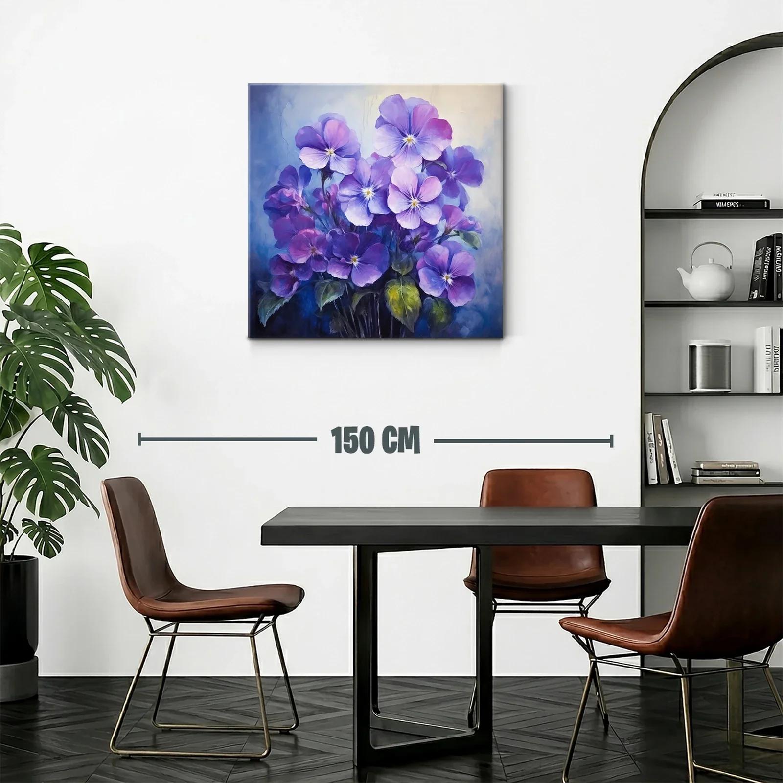 Cuadro con delicadas flores en tonos violeta y azul — miniatura 2