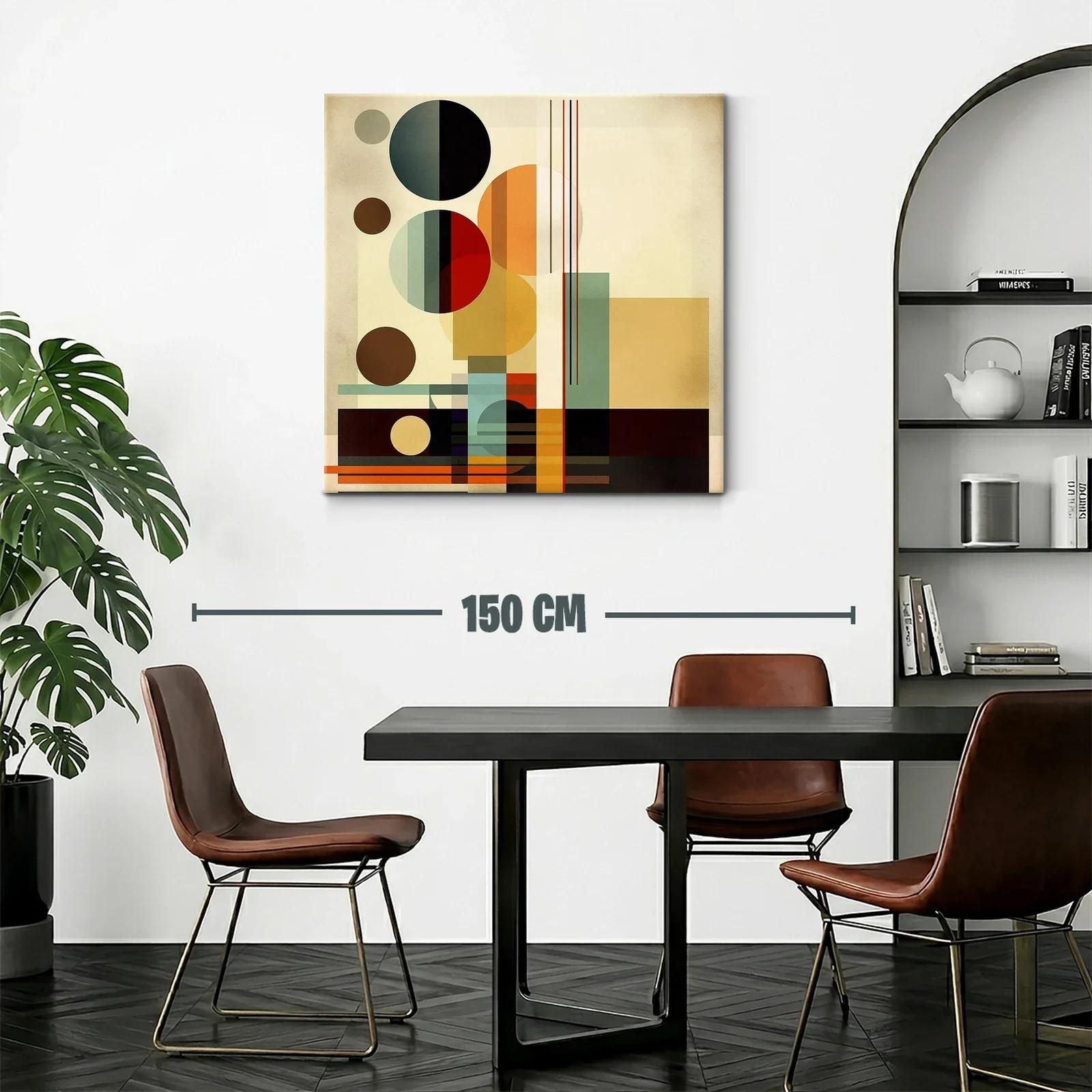 Composición geométrica abstracta con tonos cálidos y fríos — miniatura 2