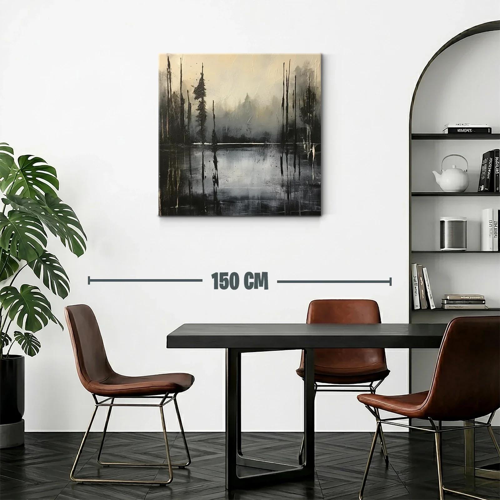 Paisaje abstracto en tonos grises y negros con reflejos — miniatura 2