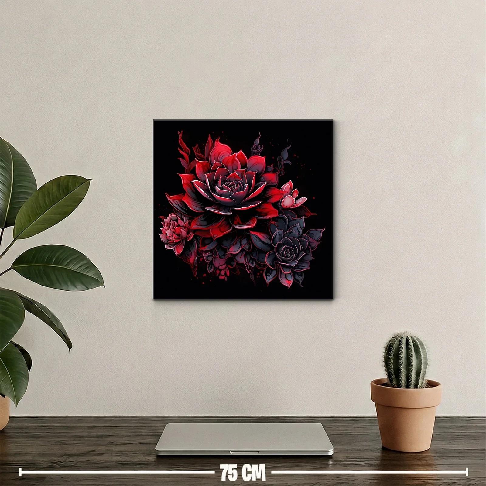 Ramo de flores vibrantes en tonos rojos y negros — miniatura 2