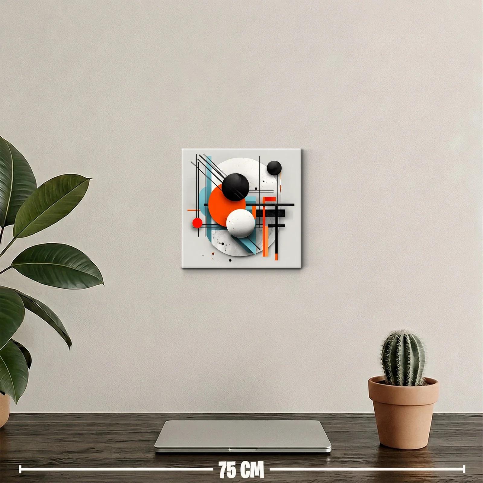Composición geométrica con círculo y líneas en colores brillantes — miniatura 2