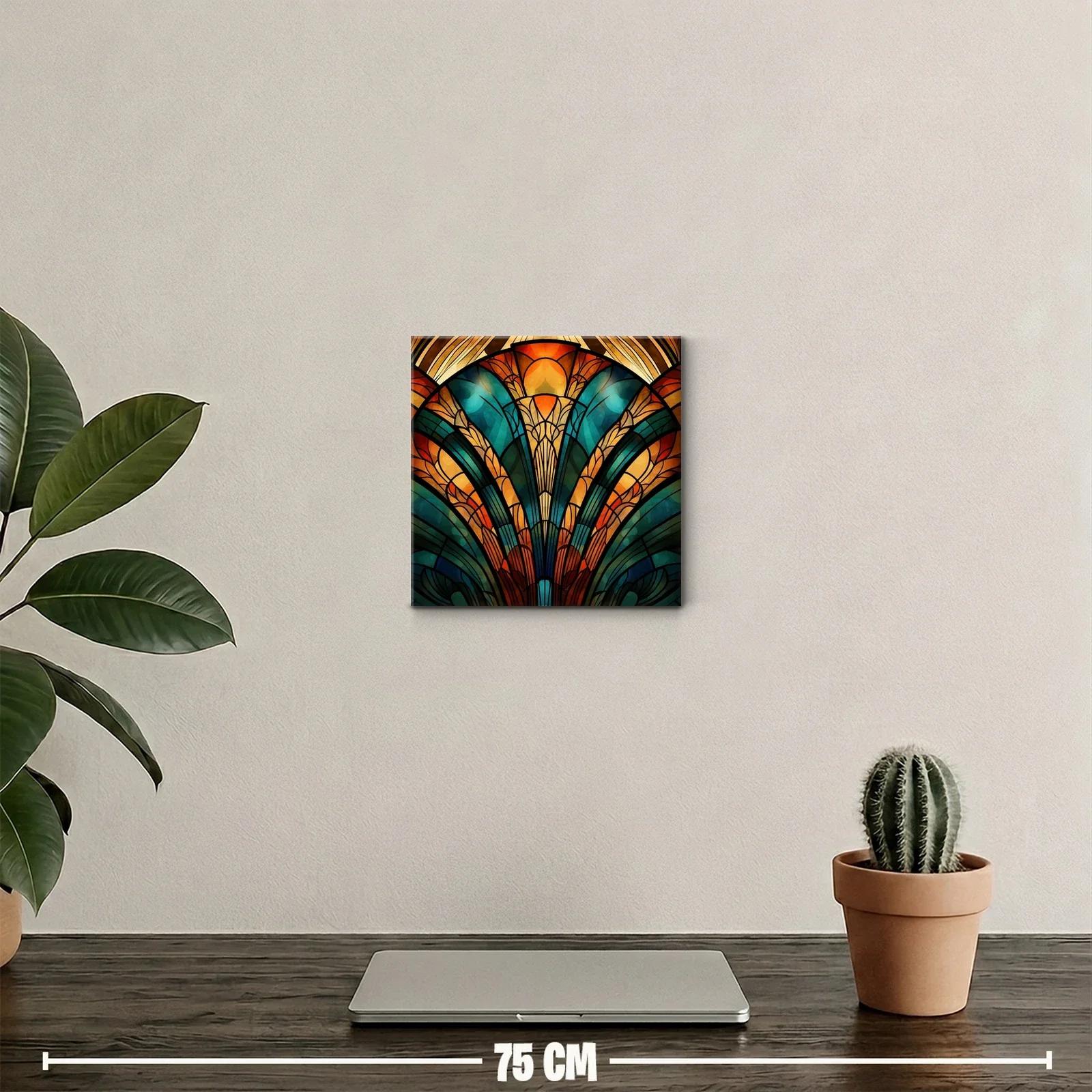 Cuadro decorativo con diseño estilo vitral colorido y elegante — miniatura 2