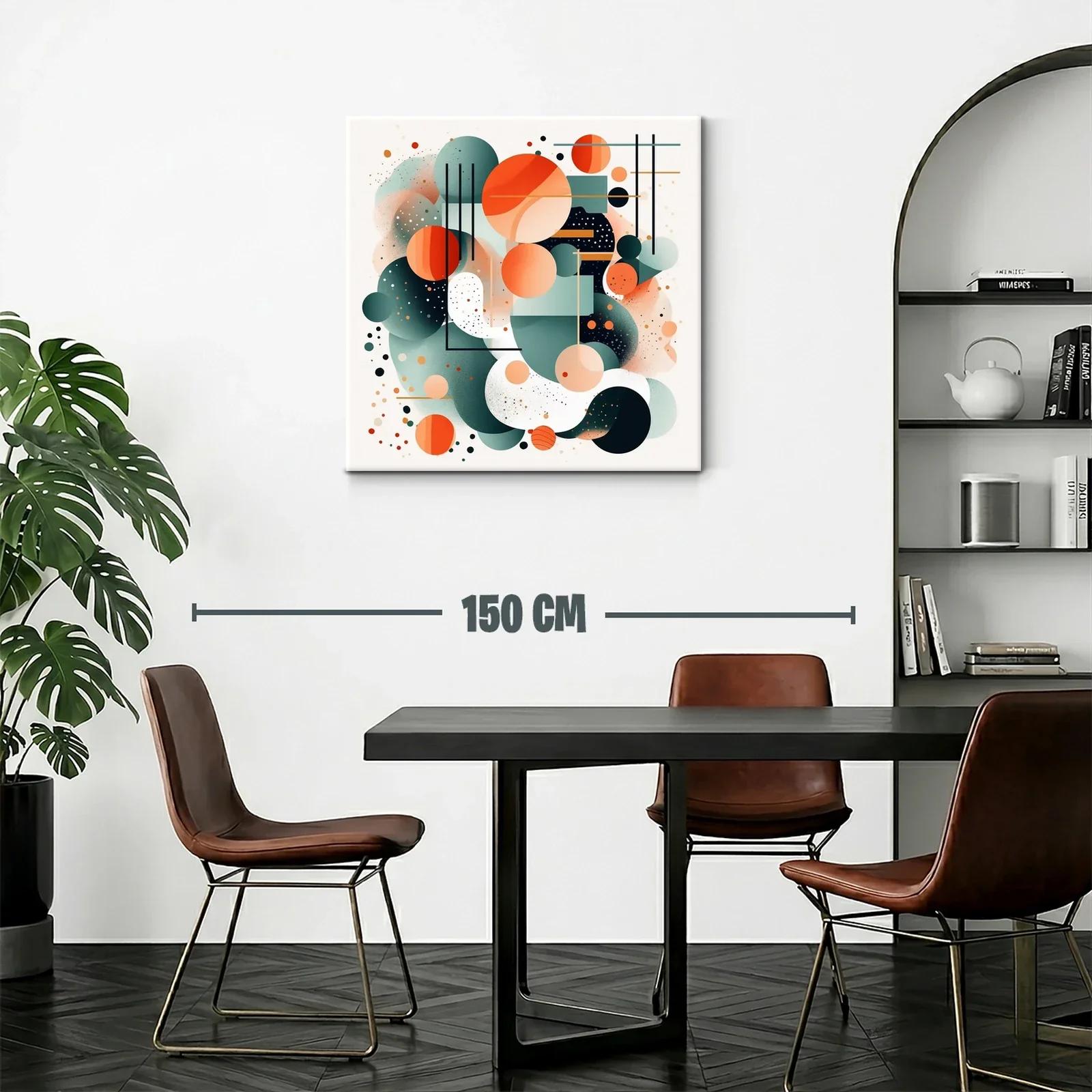 Composición abstracta con círculos y líneas en tonos cálidos — miniatura 2
