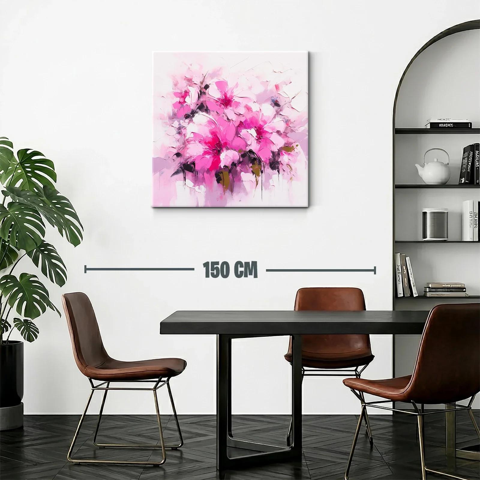 Cuadro flores rosas abstracción vibrante y elegante — miniatura 2