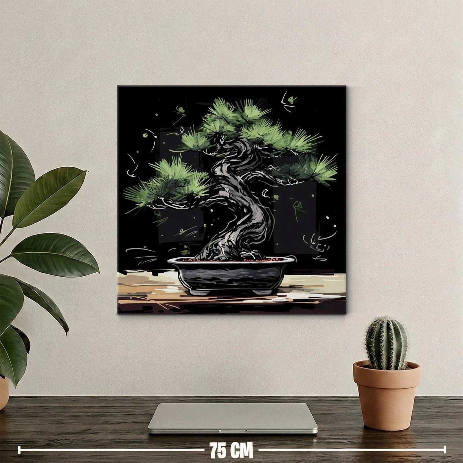 Bonsái elegante con tonos verdes y negros — miniatura 2