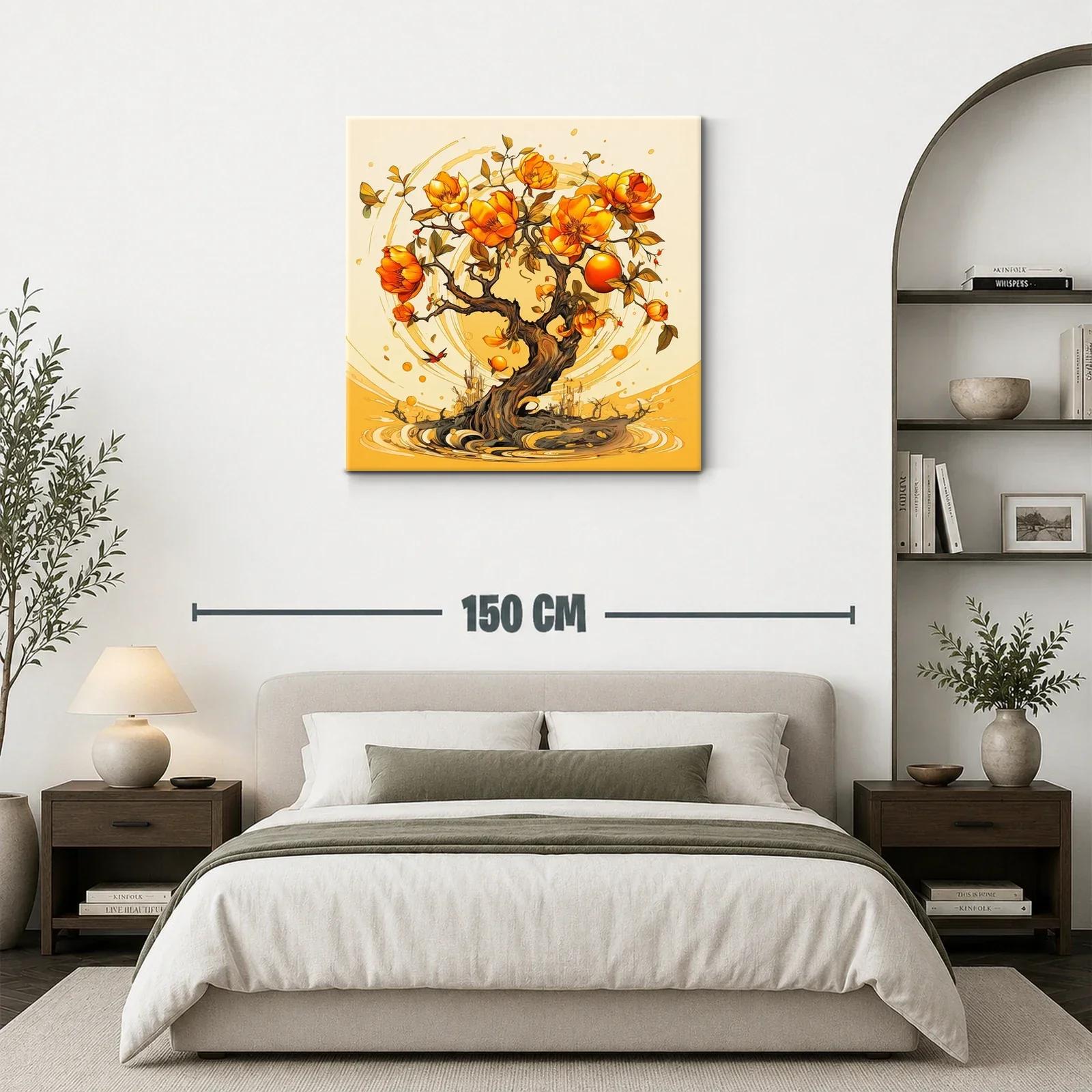 Árbol con flores y frutos en tonos cálidos y vibrantes — miniatura 3