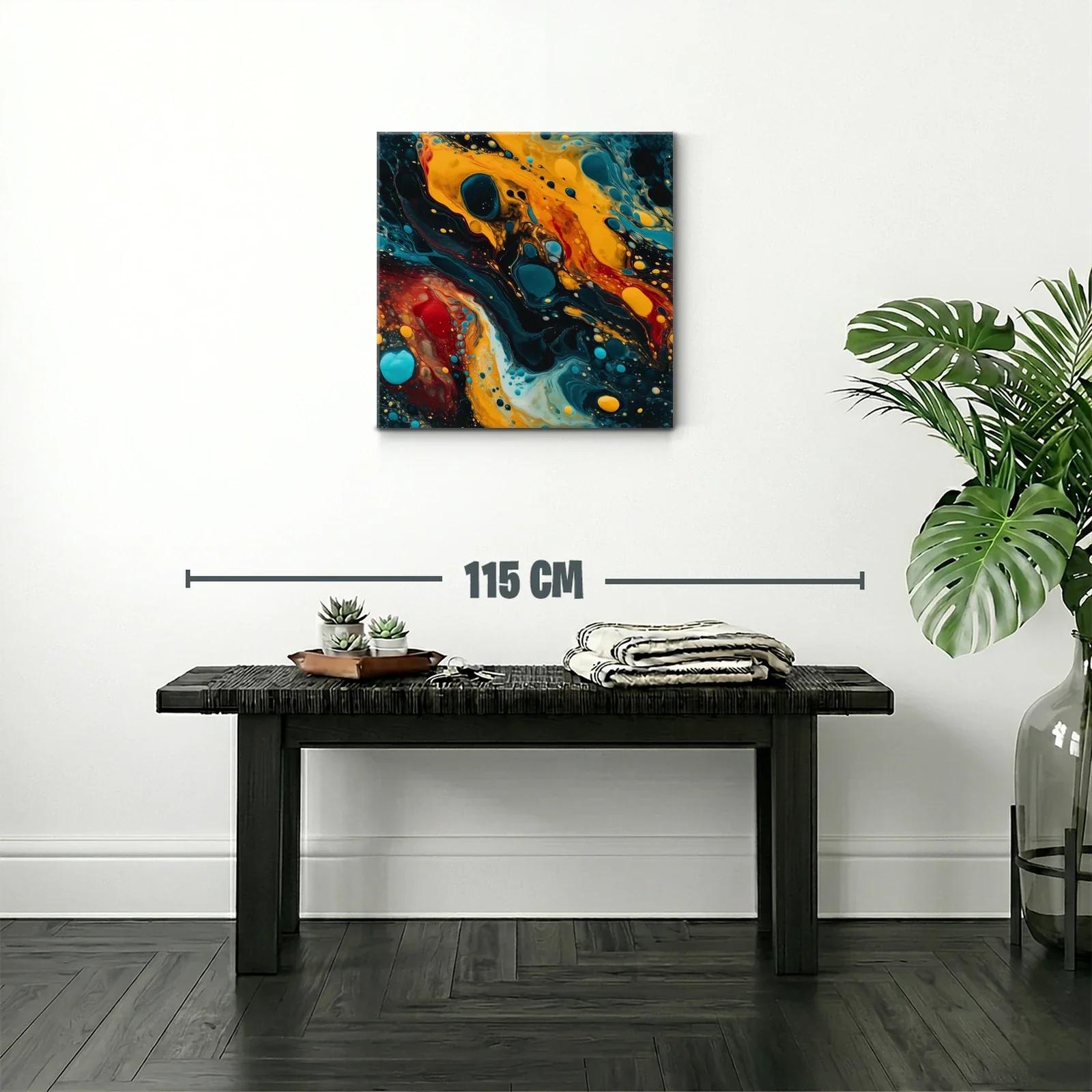 Arte abstracto con vibrantes tonos cálidos y fríos — miniatura 2
