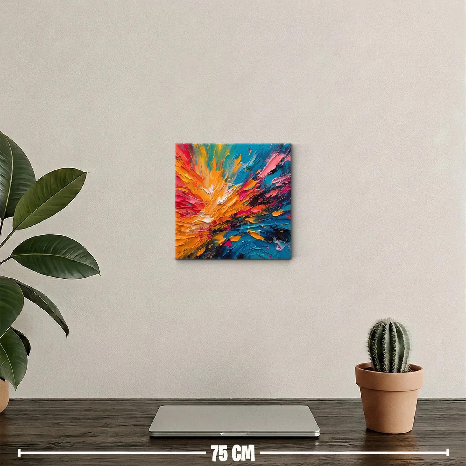 Cuadro abstracto vibrante con explosión de colores vivos — miniatura 2