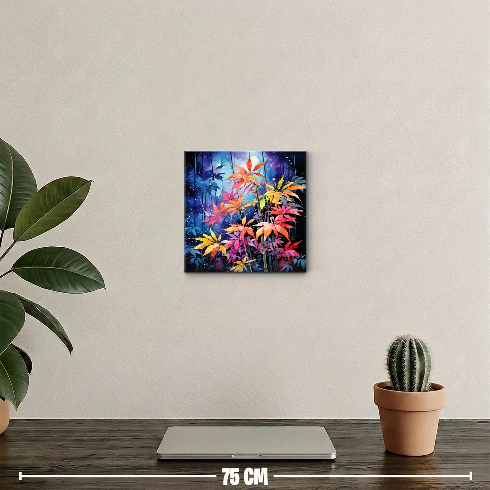 Flores vibrantes sobre fondo nocturno azul profundo — miniatura 2