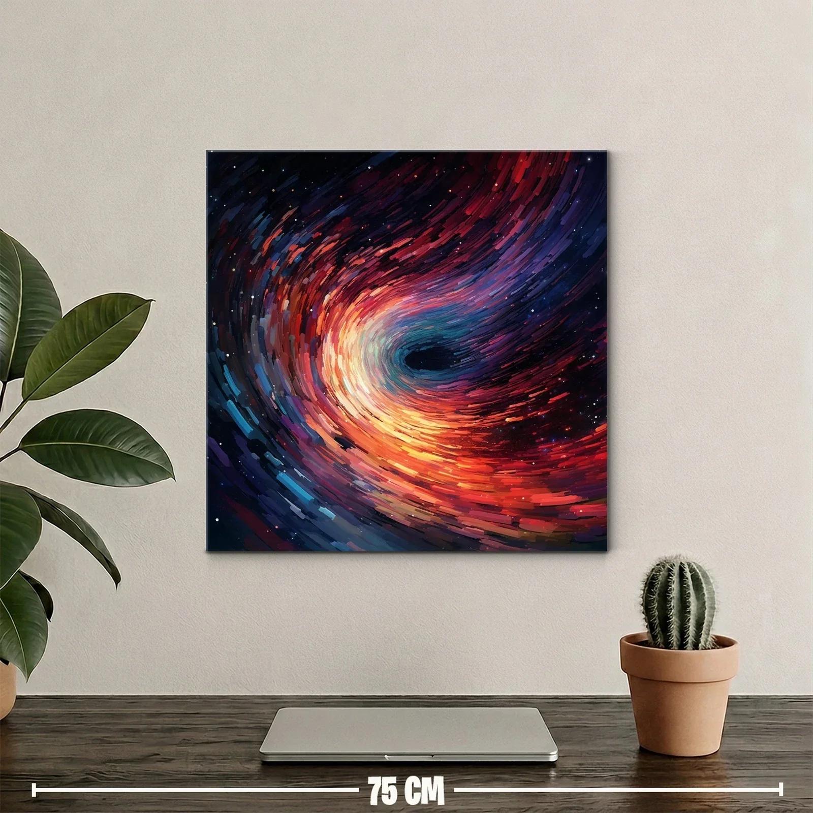 Cuadro abstracto de espiral cósmica en tonos vibrantes — miniatura 2