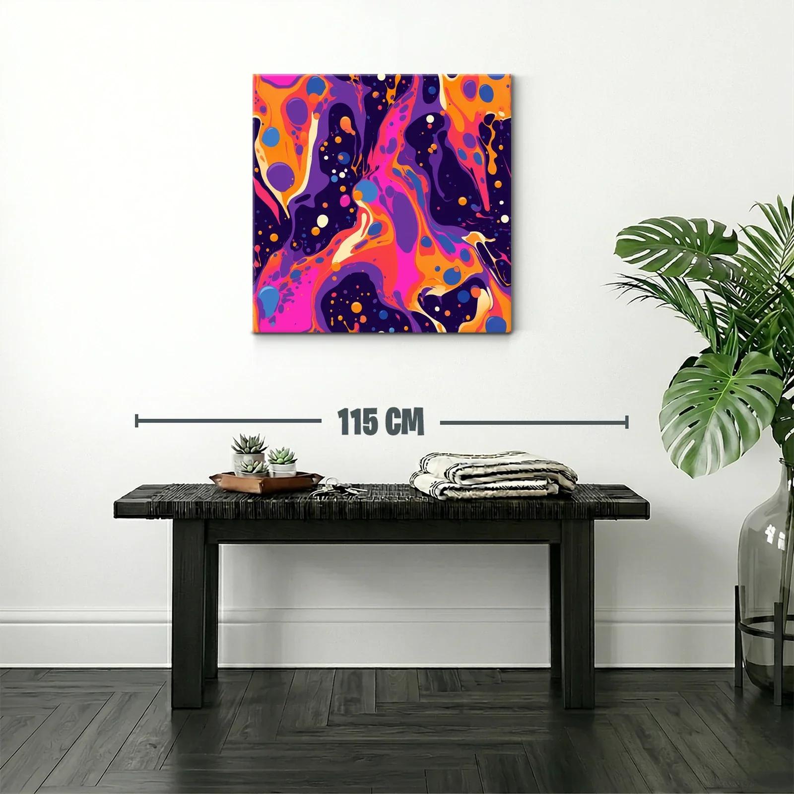 Cuadro abstracto vibrante con contrastes intensos y dinámicos — miniatura 2