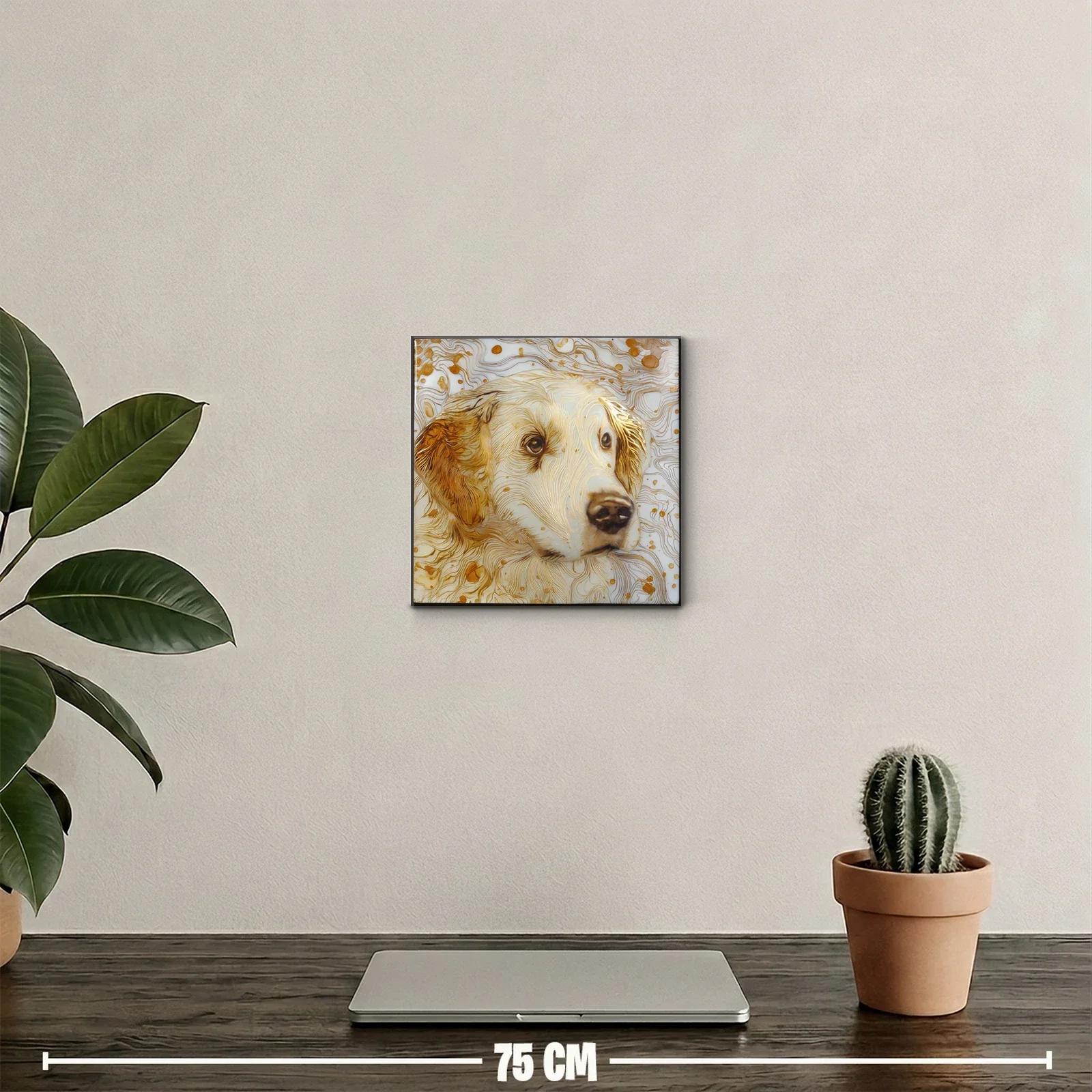 Retrato detallado de perro en tonos dorados y crema — miniatura 2