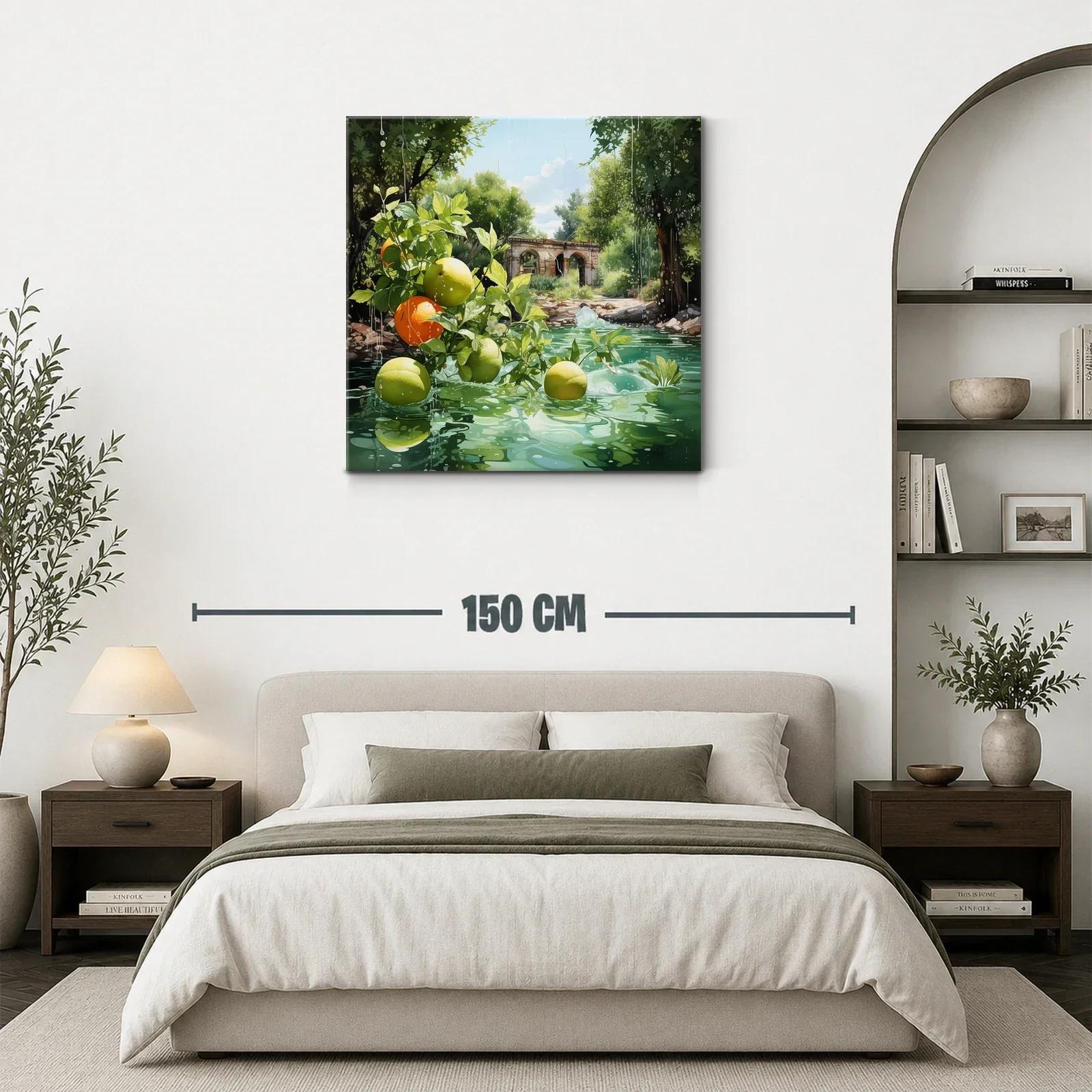 Naturaleza fresca con frutas y paisaje rústico — miniatura 3