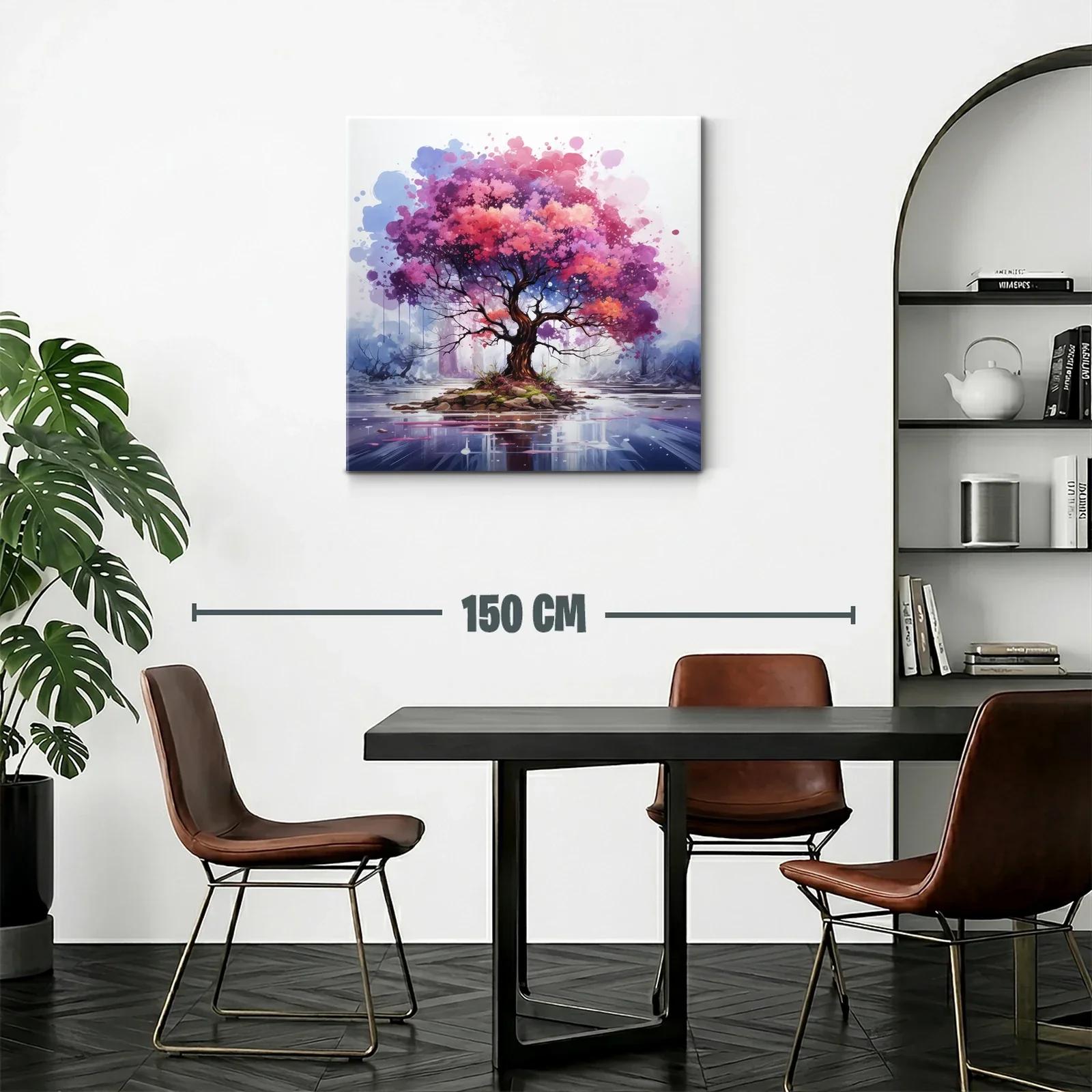 Árbol vibrante en isla rodeada de agua serena — miniatura 2