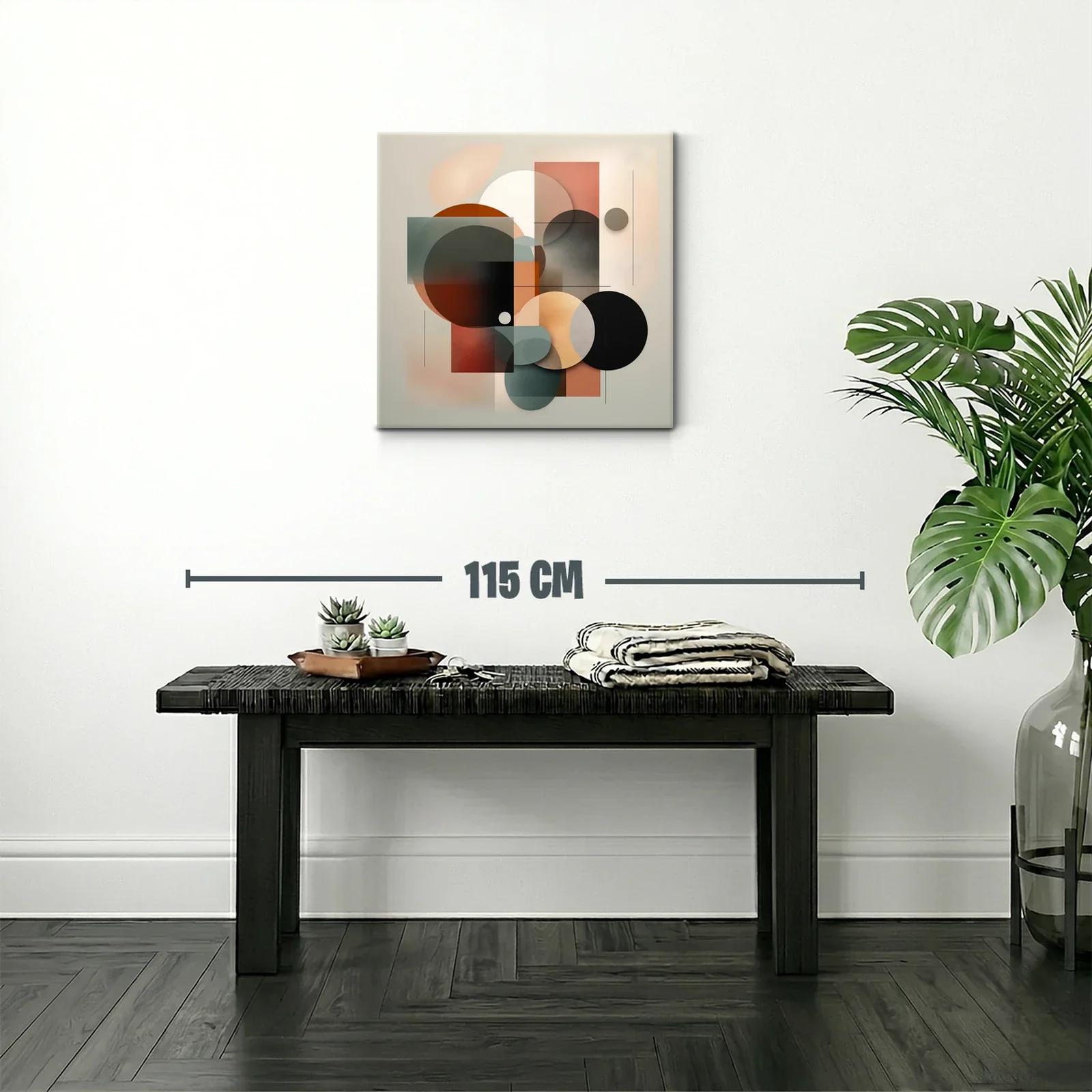 Composición Abstracta con Formas Geométricas y Tonos Cálidos — miniatura 2