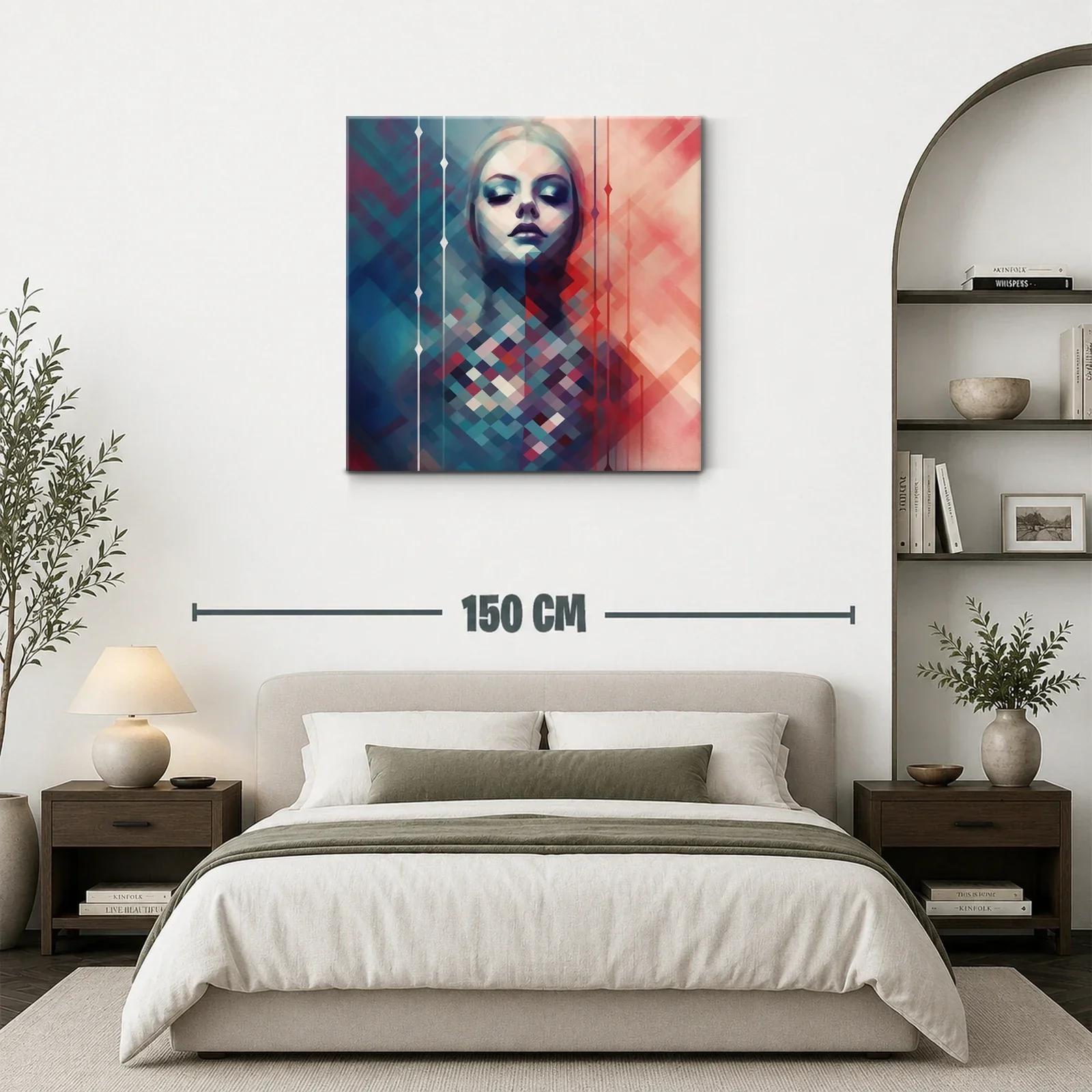 Retrato abstracto de mujer con tonos fríos y cálidos — miniatura 3